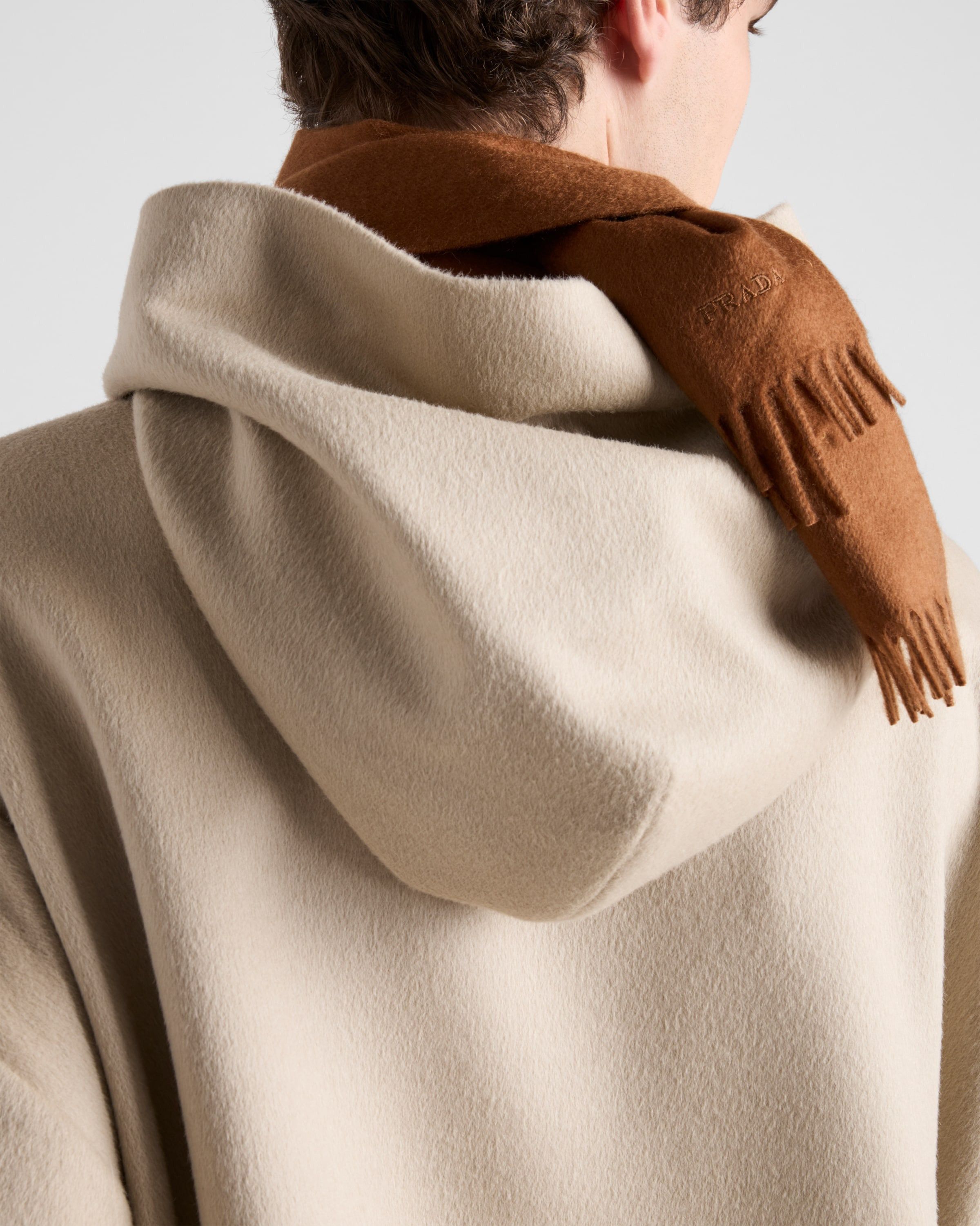 Prada o1bcso1str1025 Cashgora Wool Blend Hoodie Jacket in Beige Size US S / EU 44-46 / 1 - 6 Thumbnail
