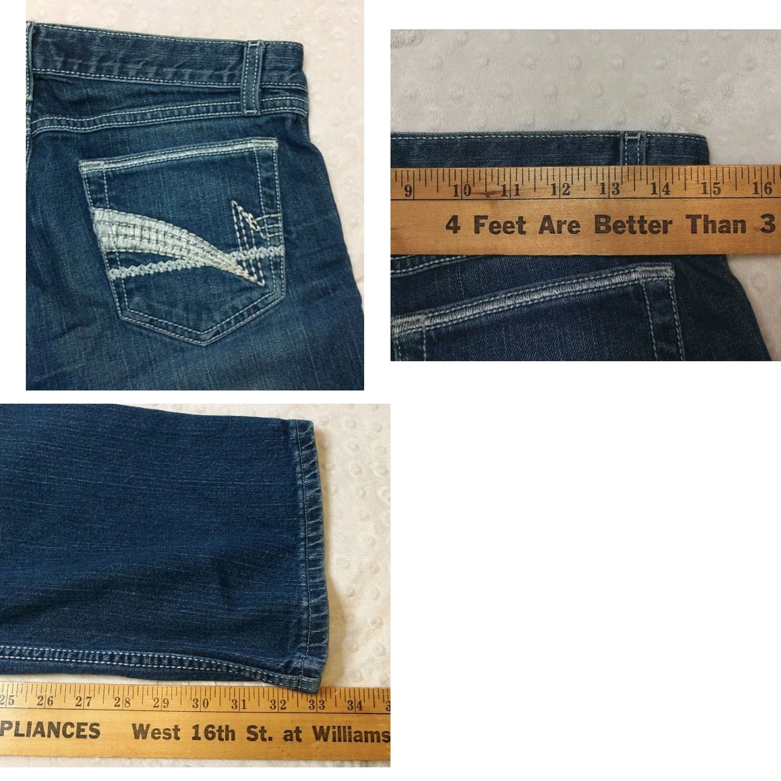Vintage Cruel Girl Jeans Caroline Slim 9 Long Dark Wash 29x33 Denim Stretch 5-Pocket Womens Straight Blue Size 30" / US 8 / IT 44 - 8 Thumbnail