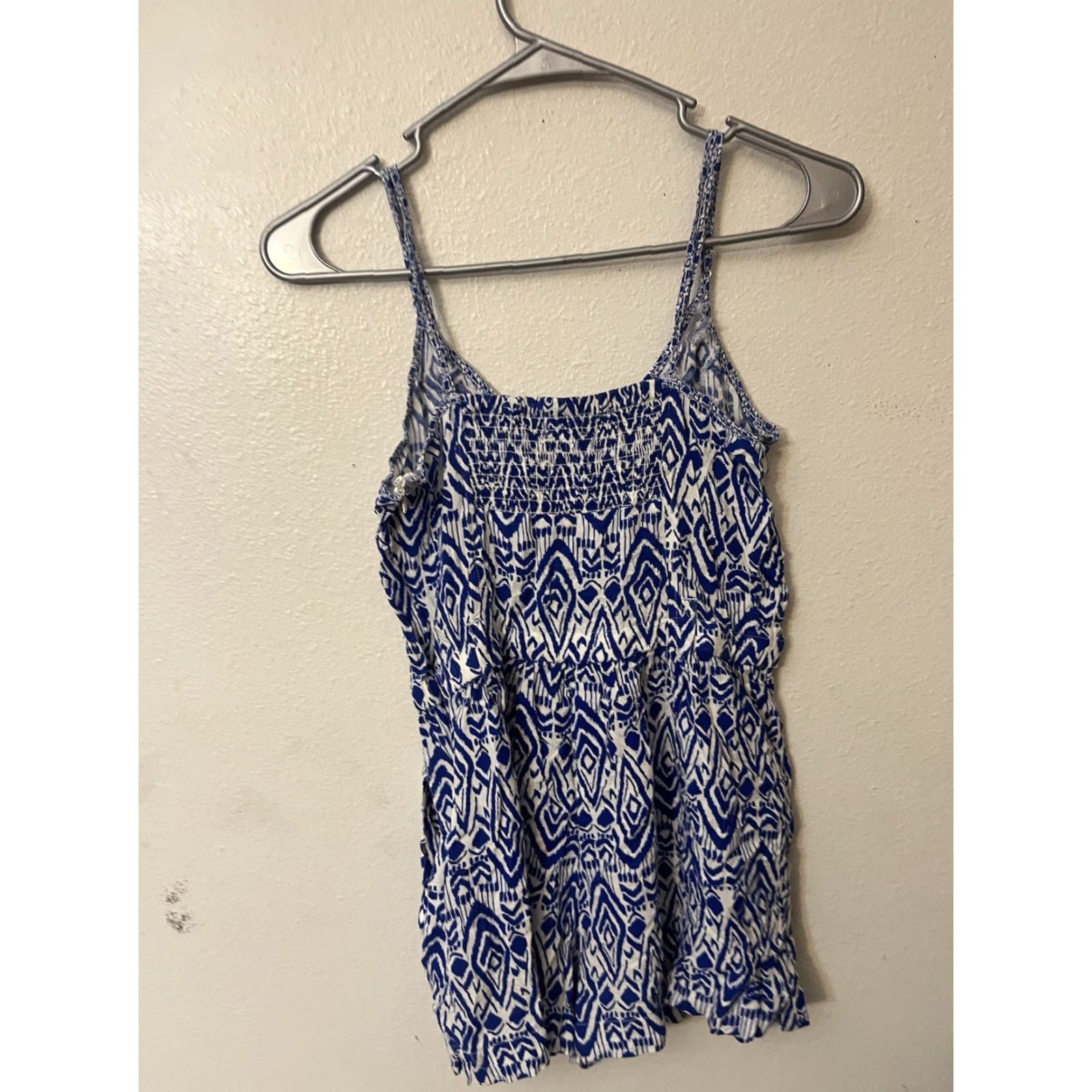 American Eagle Outfitters VINTAGE American Eagle Outfitters Romper Womens XS Blue Bohemian Geometric Spaghetti Straps Adjustable One-Piece Size 26" / US 2 / IT 38 - 3 Thumbnail