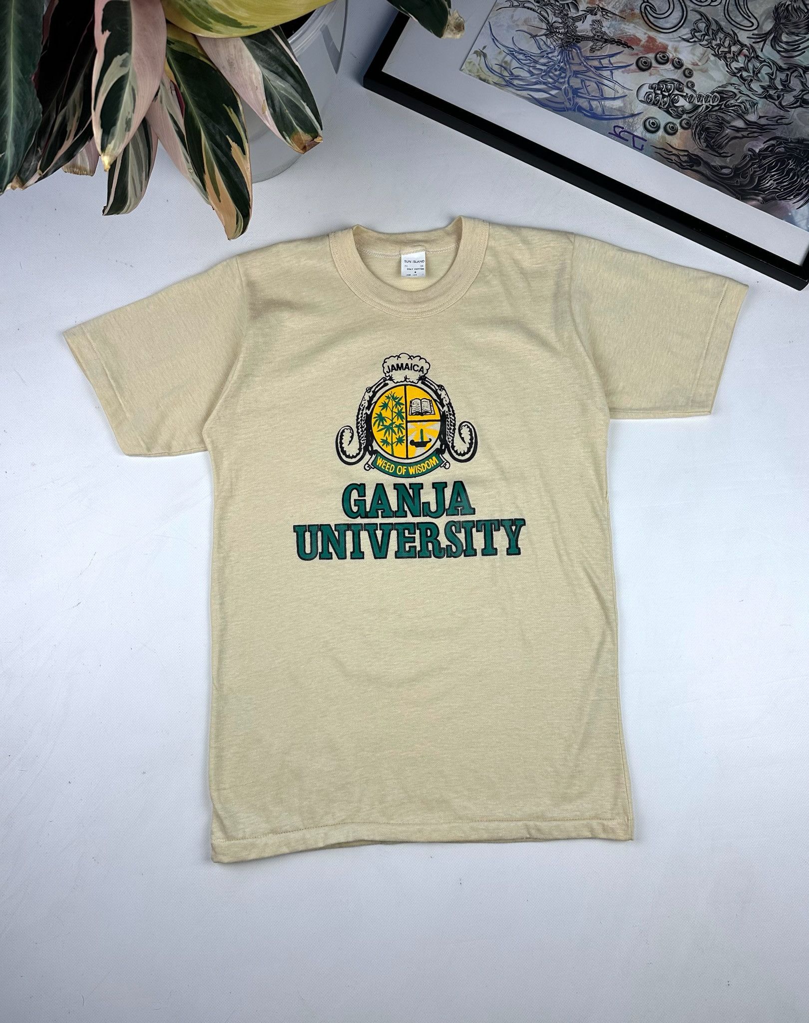 Vintage 90s Ganja state university Jamaica weed t shirt marijuana Size US S / EU 44-46 / 1 - 1 Thumbnail