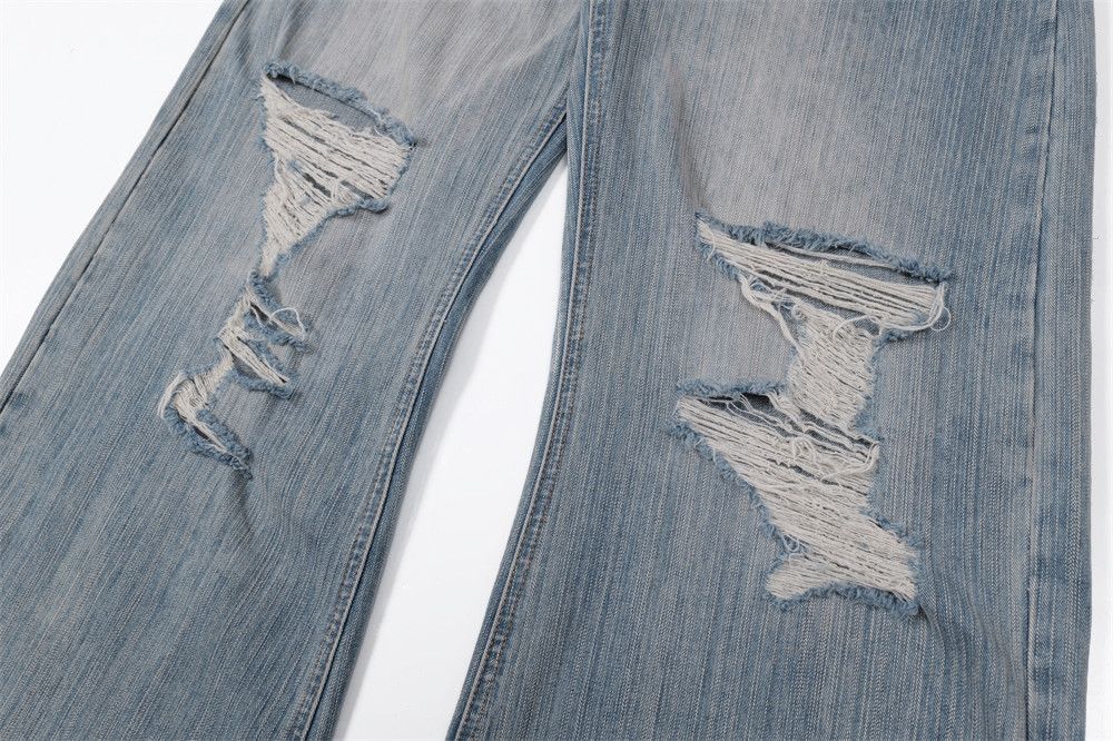 Japanese Brand × Jean Men's loose distressed punk trendy washed ripped jeans Size US 32 / EU 48 - 5 Thumbnail