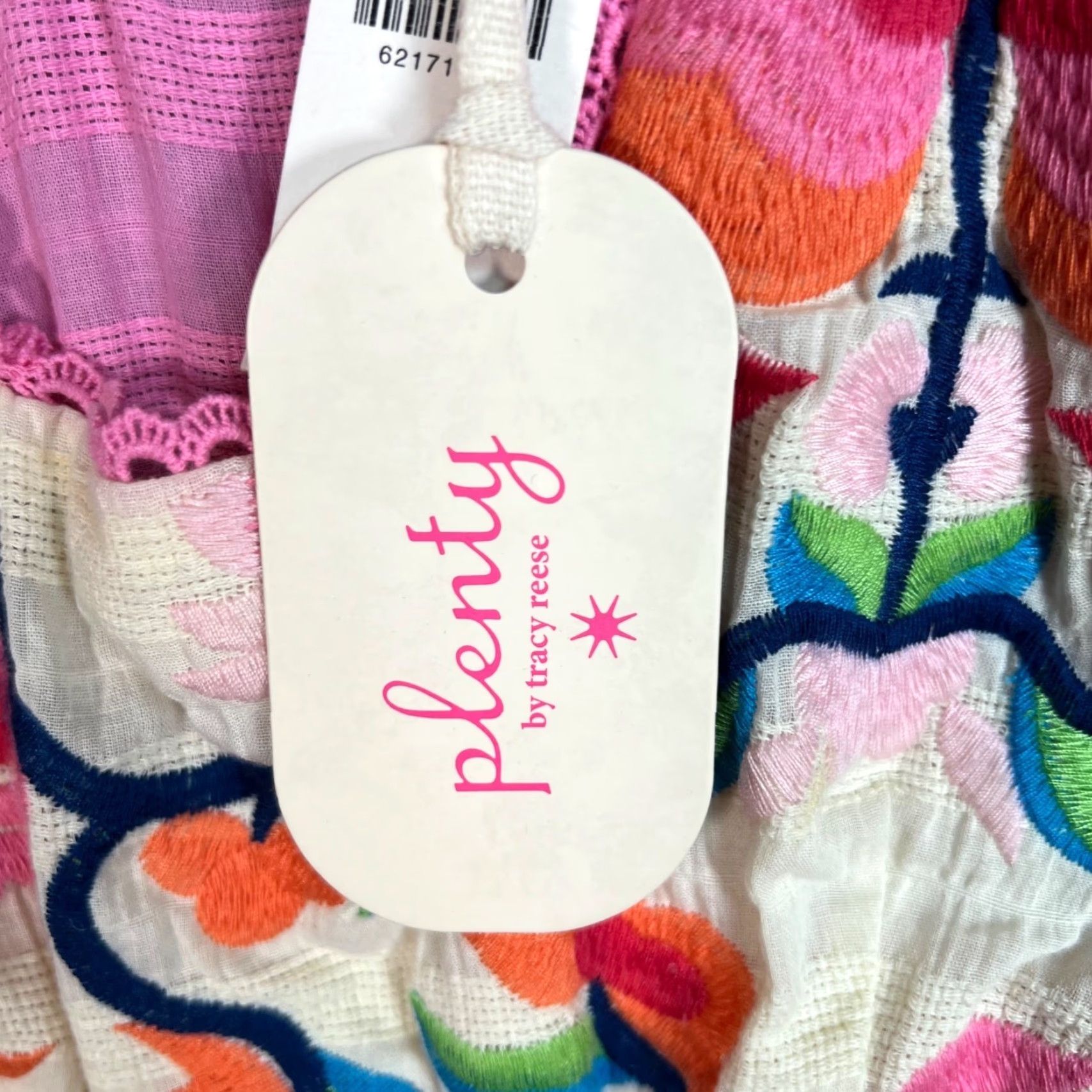 Pinko Plenty by Tracy Reese Womens XS Pink Embroidered Ruffle Sleeve Cotton Top Blouse Size XS / US 0-2 / IT 36-38 - 5 Thumbnail