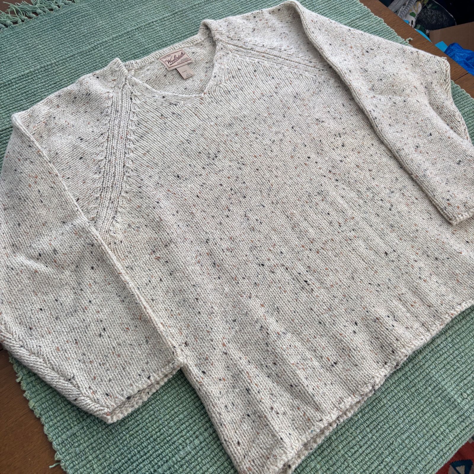 Vintage × Woolrich Woolen Mills Vintage woolrich women's wool knit v neck baggy sweater L Size US L / EU 52-54 / 3 - 5 Thumbnail