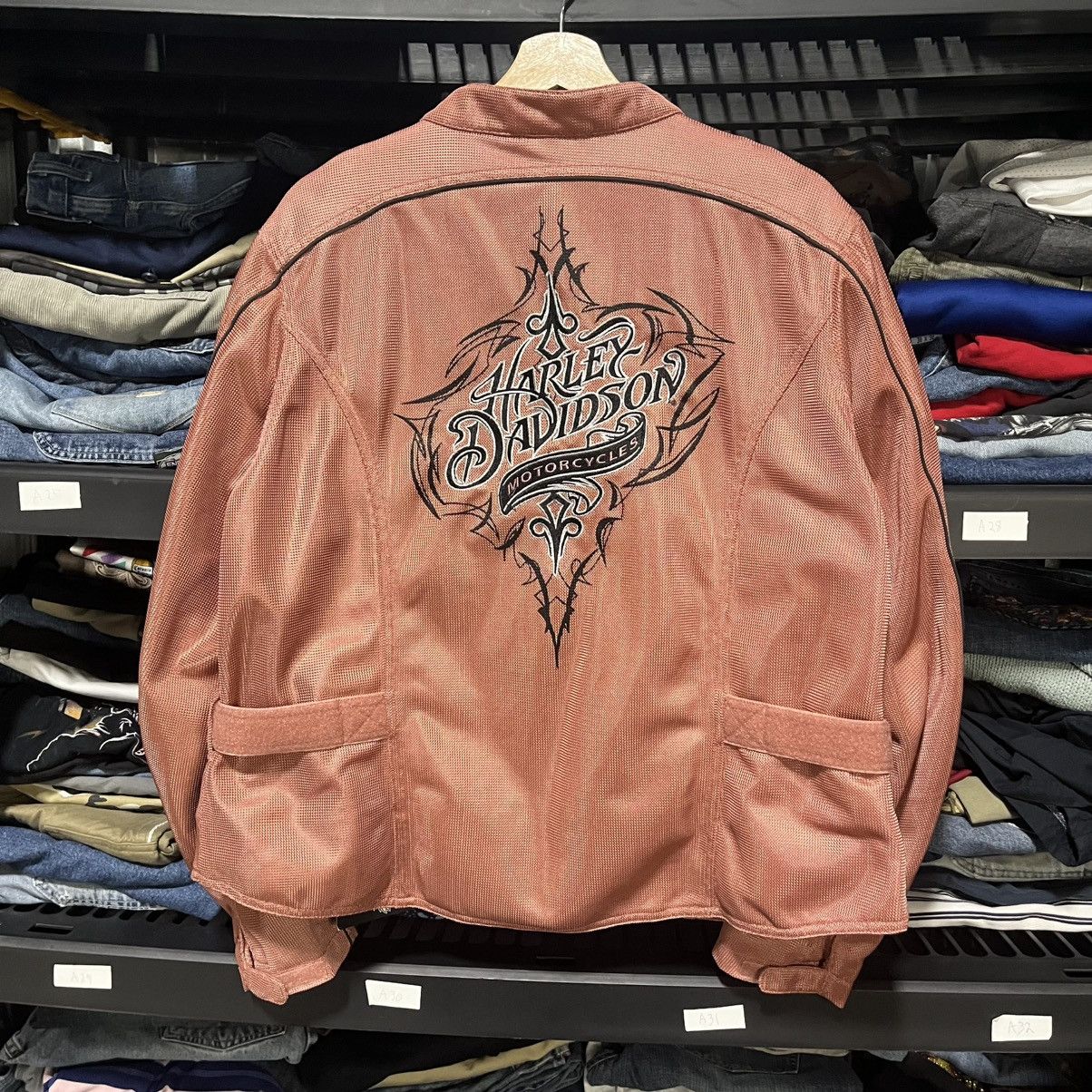 Harley Davidson VINTAGE HARLEY DAVIDSON REFLECTIVE MESH BIKER JACKET NWT Size L / US 10 / IT 46 - 10 Thumbnail