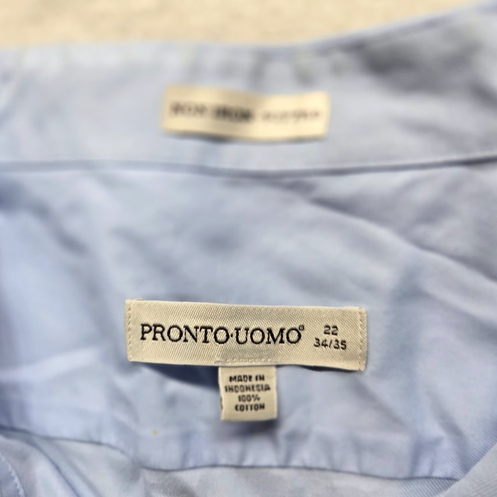 Pronto Uomo Pronto Uomo Shirt Men 22 Button-Up Solid Blue Long Sleeve Casual 34/35 Regular Woman? Size US XXL / EU 58 / 5 - 3 Thumbnail
