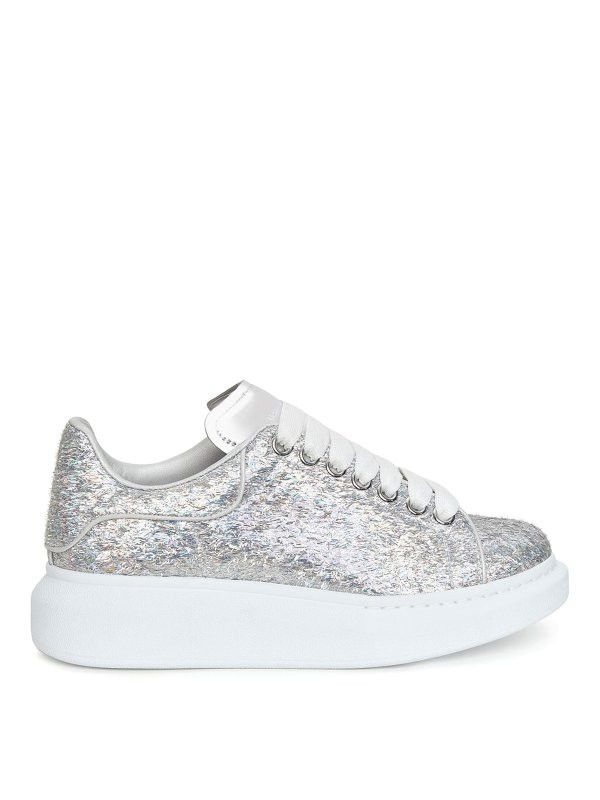 Alexander McQueen o1w1db10925 Glitter Oversized Sneaker in Silver Size US 6 / IT 36 - 1 Thumbnail