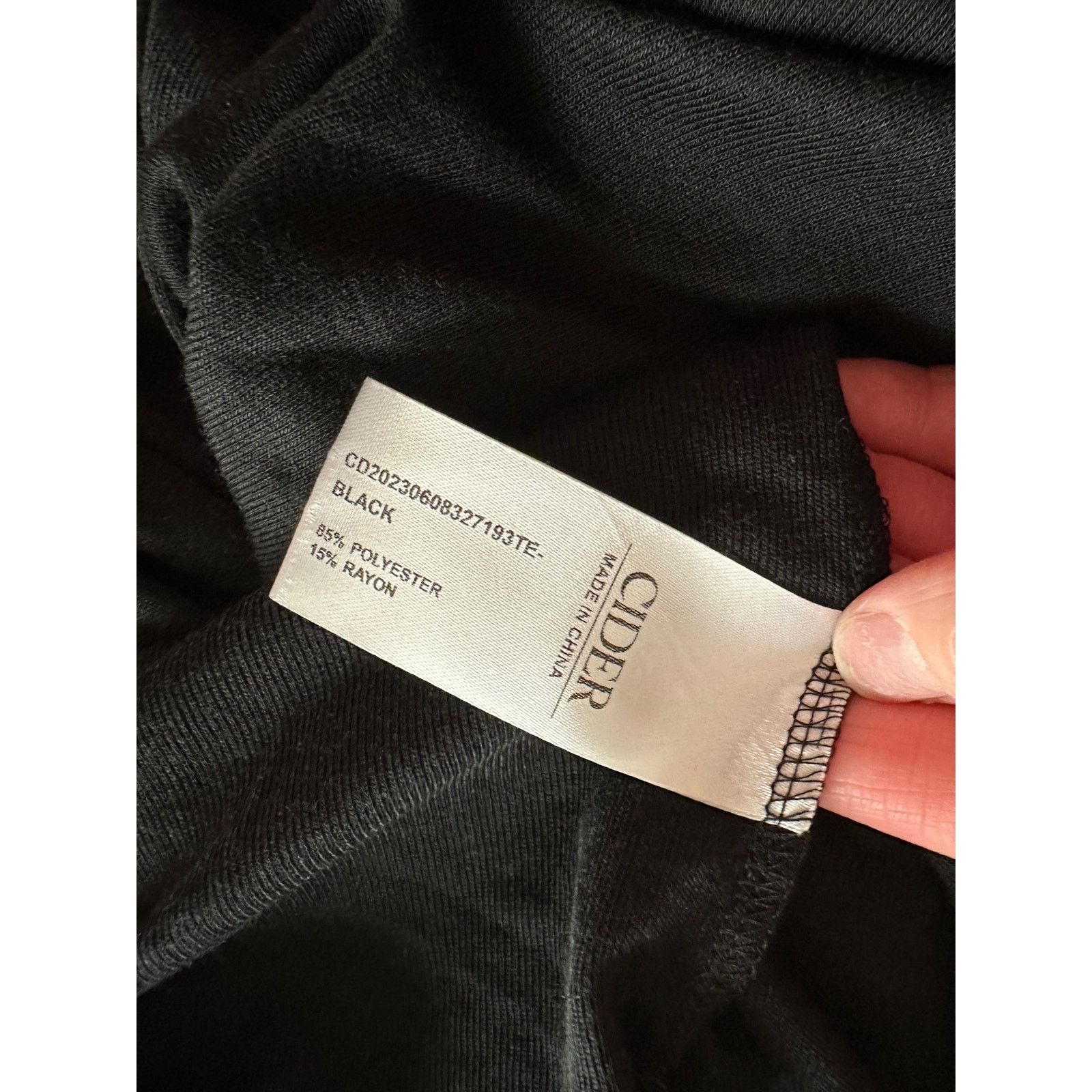 Cider Black V-Neck Oversize Short Sleeve Lightweight Casual Tee Size 3XL / US 20-22 - 9 Thumbnail