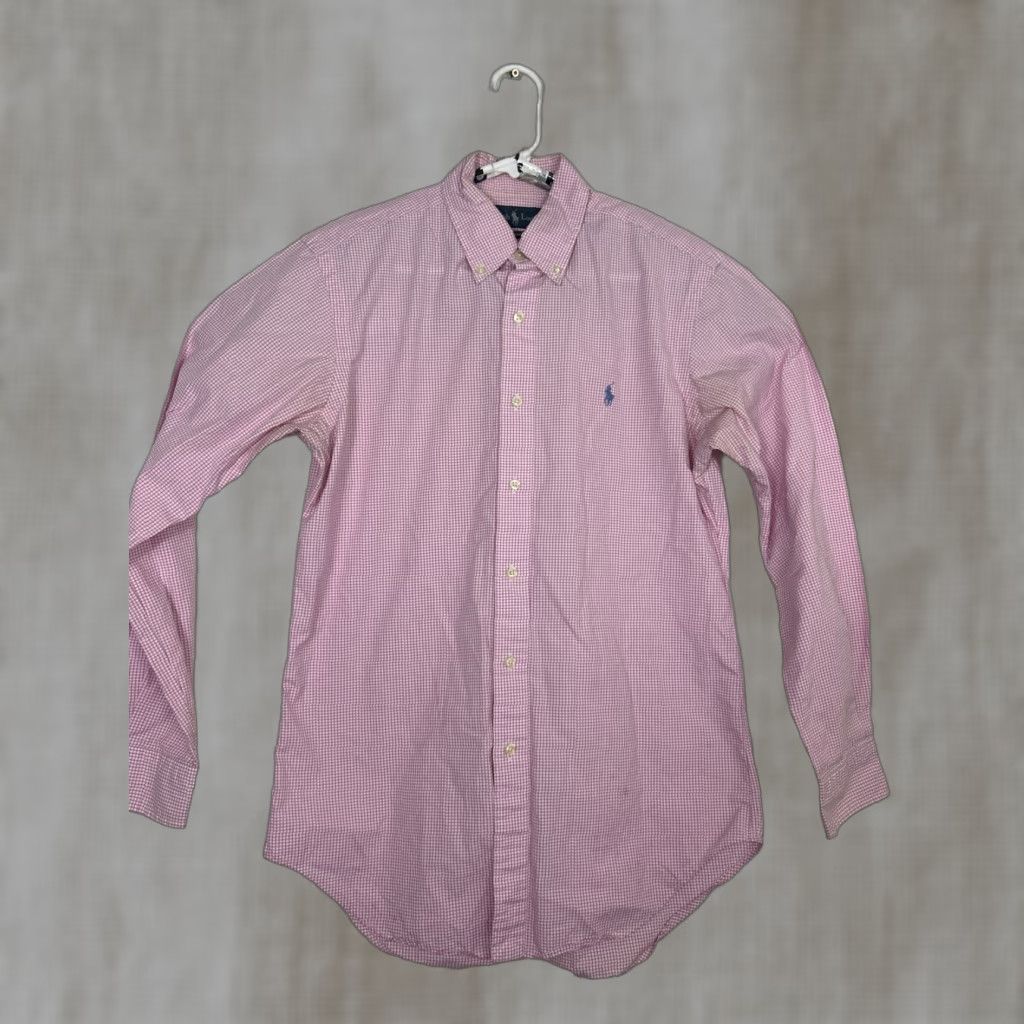 Ralph Lauren Ralph Lauren Mens Button-Down Shirt Long Sleeve 15 Pink White Stripe Size US M / EU 48-50 / 2 - 1 Thumbnail