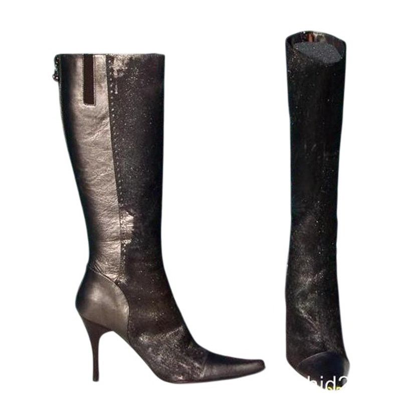 Donald Pliner Donald Pliner Pewter Leather Hair Calf Couture Boot $595 NWT Size US 6 / IT 36 - 5 Thumbnail