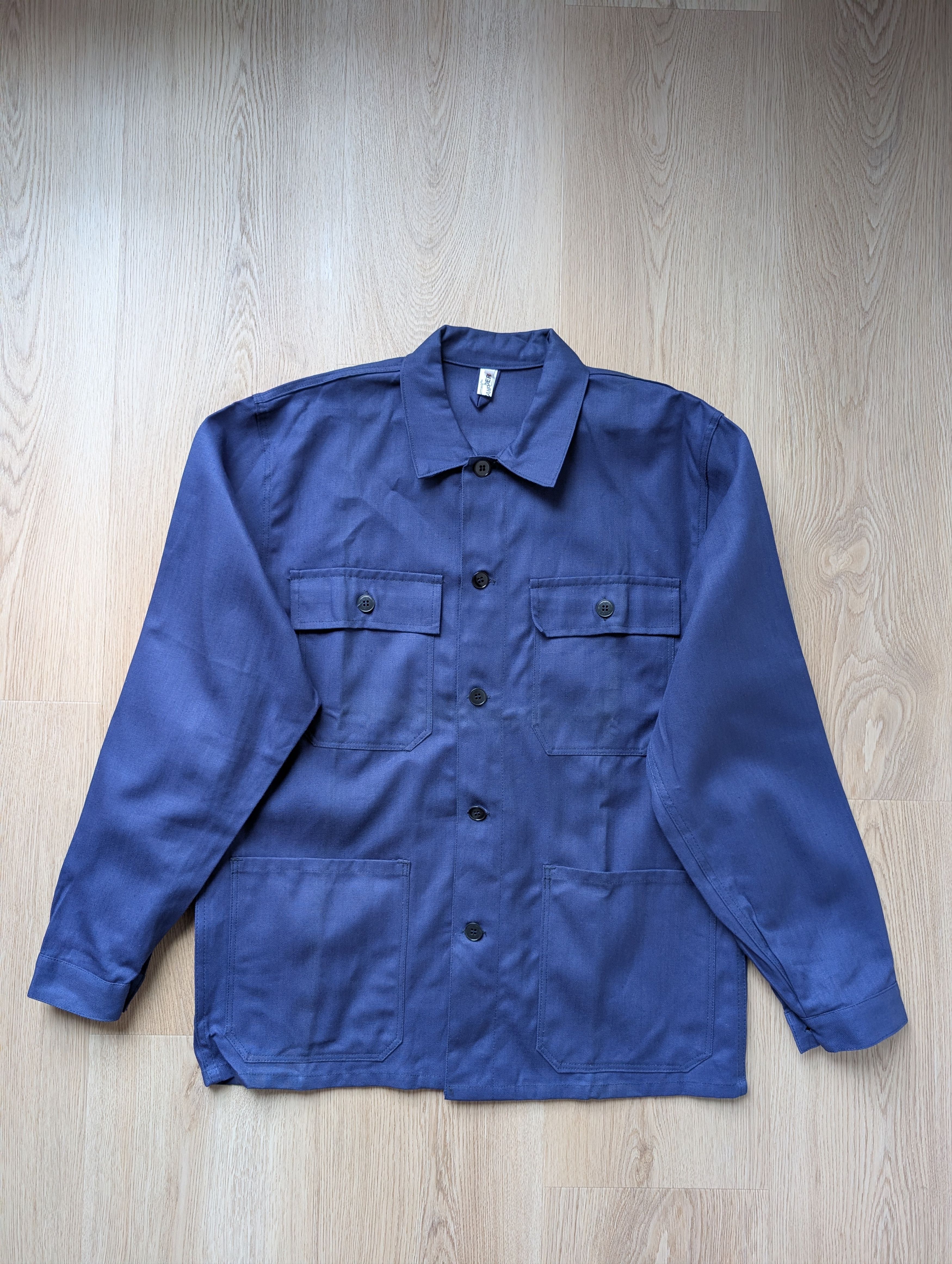 Vintage VTG sanfor moleskin blue jacket workwear French chore coat Size US M / EU 48-50 / 2 - 1 Thumbnail