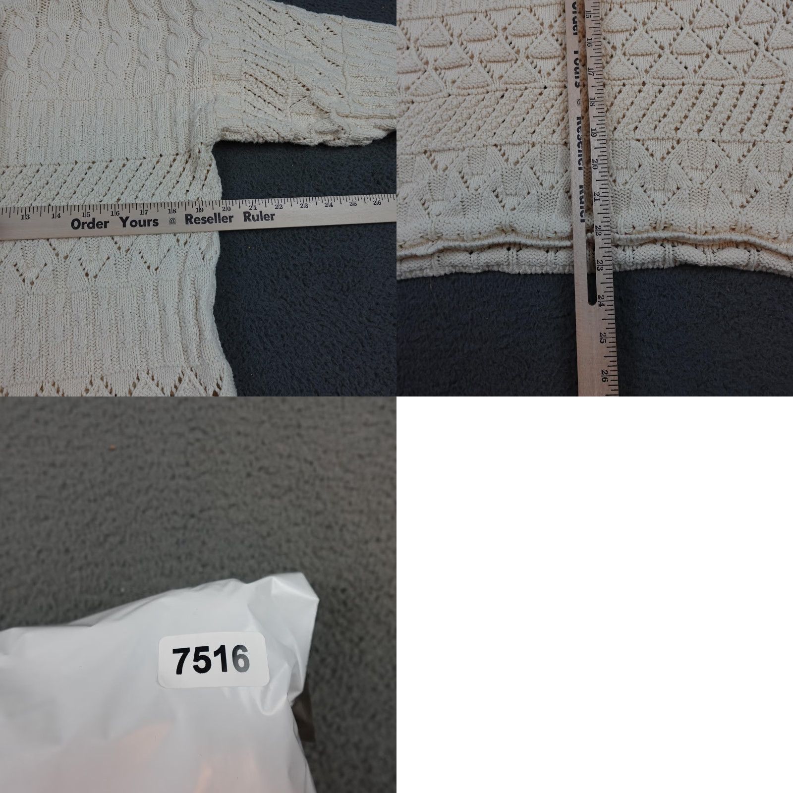 Vintage VINTAGE L.L. Bean Sweater Womens Medium White Cotton Open Cable Knit Crewneck Size M / US 6-8 / IT 42-44 - 8 Thumbnail