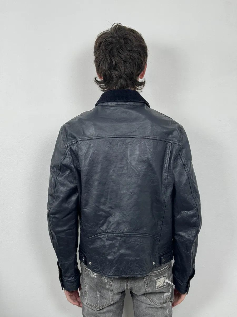 Acne Studios SS2017 Acne Studios Arno Velvet Collar Navy Leather Jacket Size US M / EU 48-50 / 2 - 3 Thumbnail
