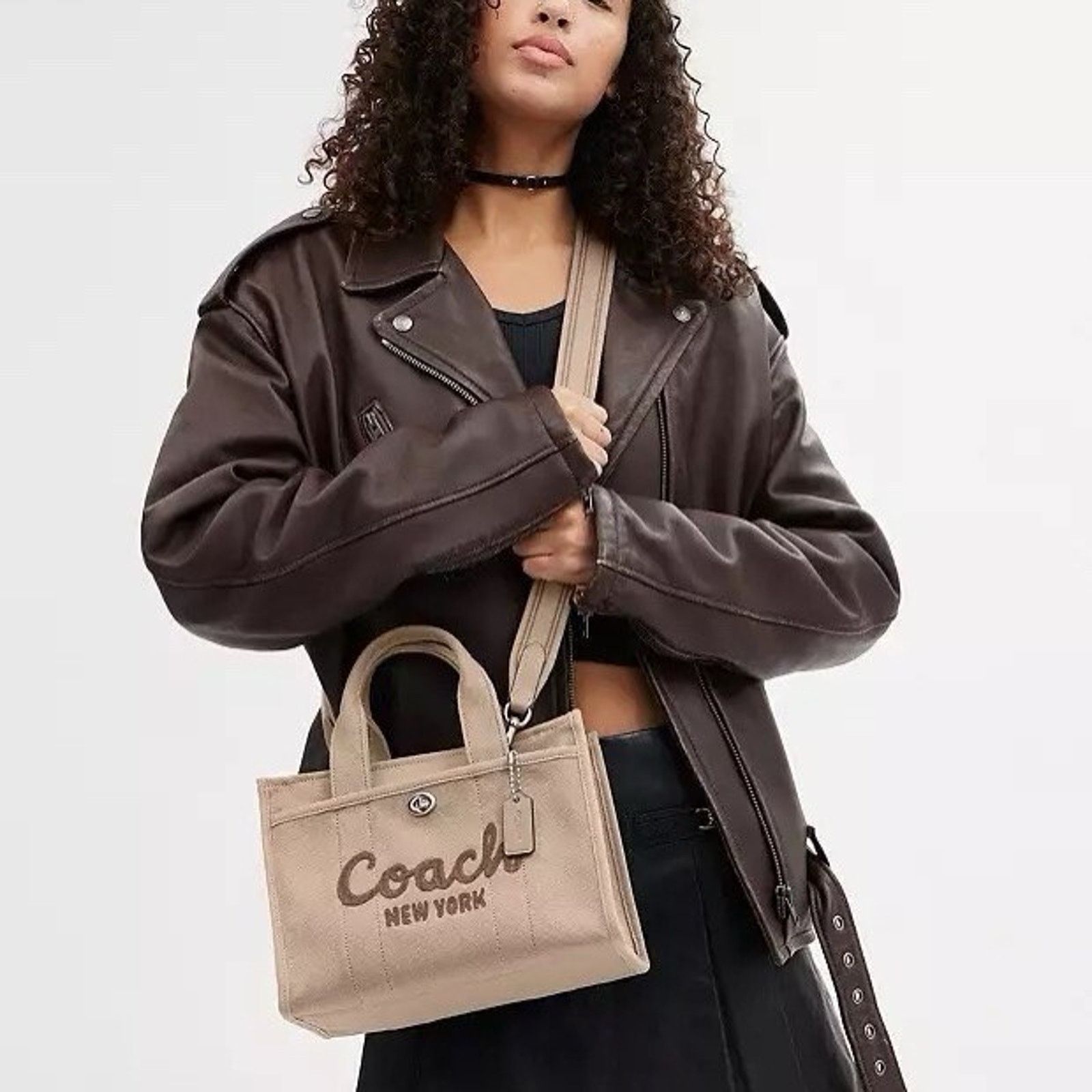 Coach NWT COACH Beige Tote Bag Shoulder Bag CP164 Silver/Dark Size ONE SIZE - 13 Thumbnail