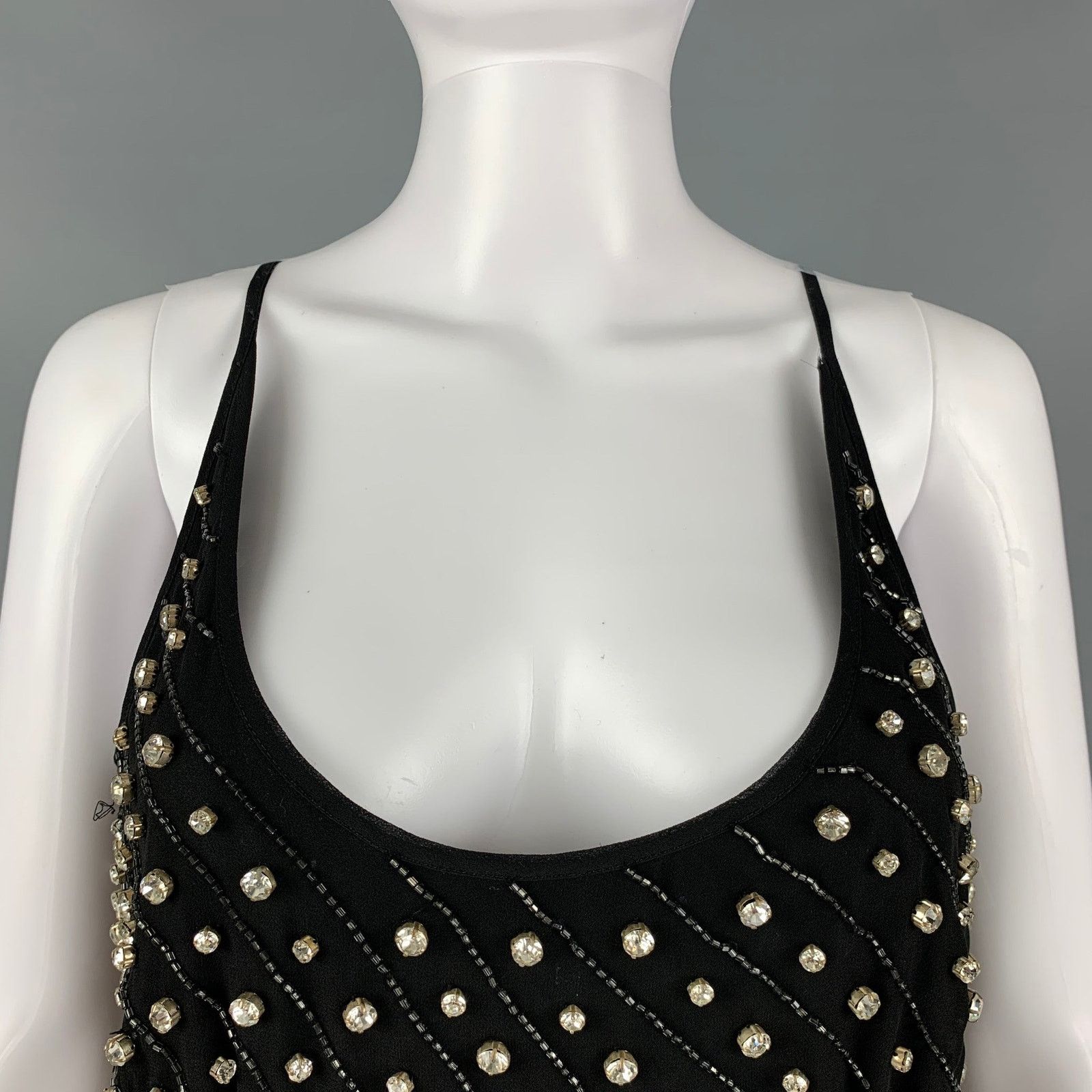 Retrofete RETROFETE Size S Black Polyester Beaded Shift Dress Size S / US 4 / IT 40 - 2 Thumbnail