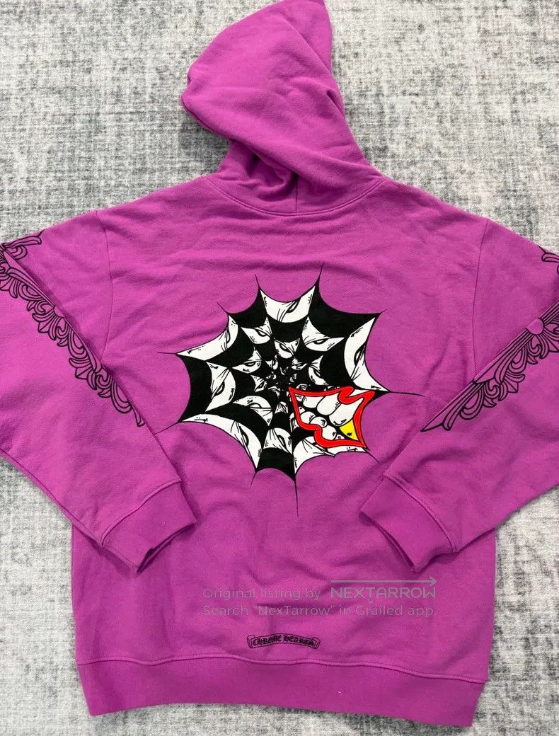 Chrome Hearts CHROME HEARTS Size XL Spider web purple hoodie Size US XL / EU 56 / 4 - 2 Thumbnail
