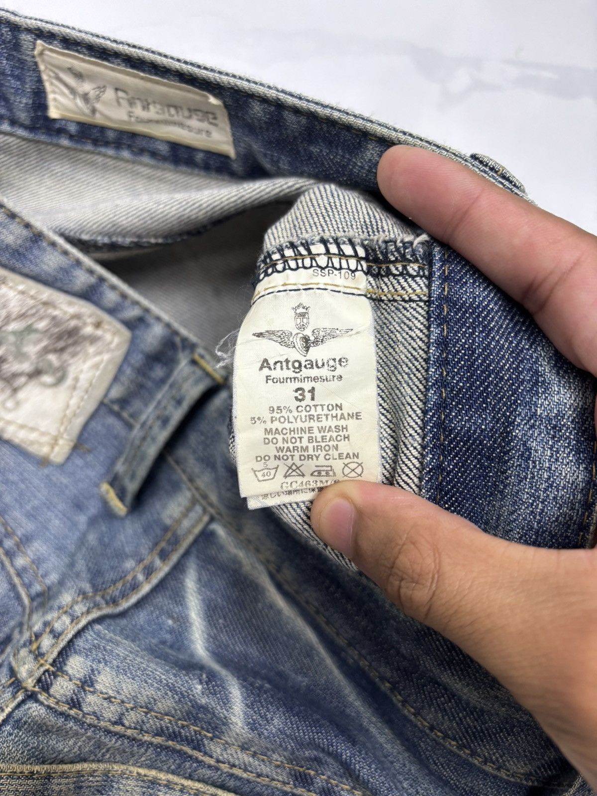 Japanese Brand VINTAGE ANTGAUGE NICE DESIGN POCKET DISTRESSED DENIM JEANS Size US 32 / EU 48 - 12 Thumbnail