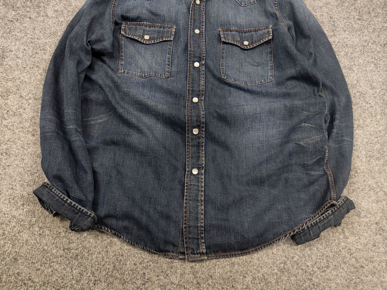 AMI AMI Alexandre Mattiussi Design Blue Denim Faded Mens Shirt Size US M / EU 48-50 / 2 - 6 Thumbnail