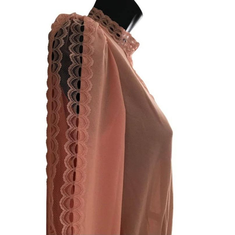 Vintage Vintage Peach JCPenney Long Sleeve Dress, 1980s Sz 4 Small Size S / US 4 / IT 40 - 4 Thumbnail