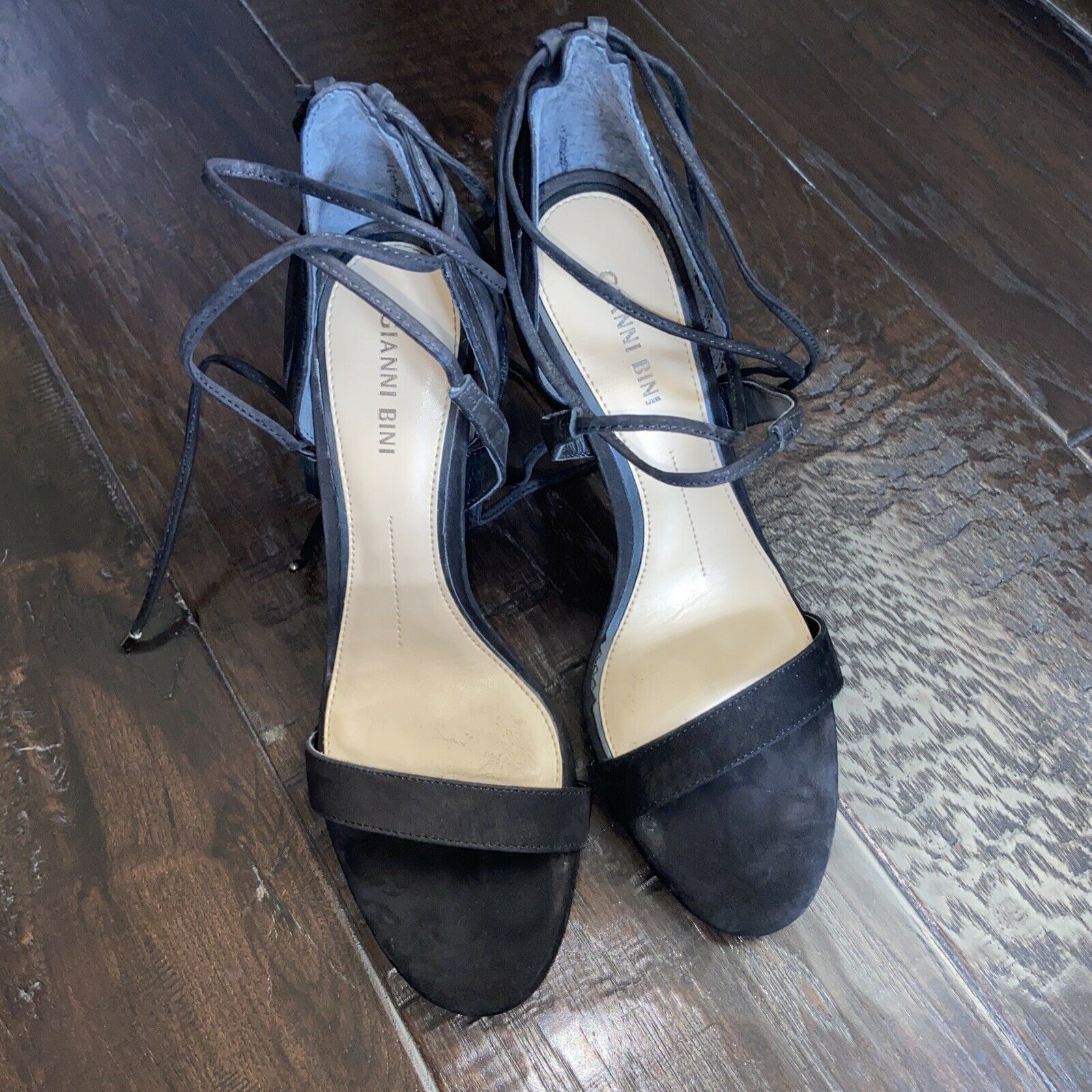 Other Gianni Bini Suede Black Women’s Heels Wrap Ankle Strap 9.5 Size US 9.5 / IT 39.5 - 2 Thumbnail