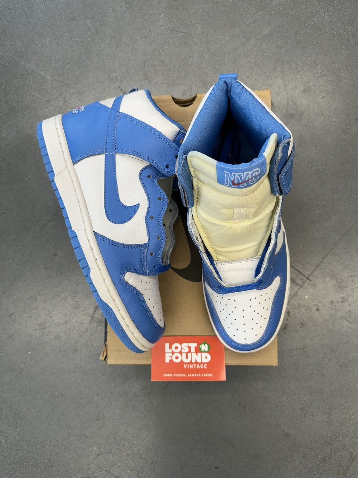 Nike 1999 Nike Dunk High Le NYC Carolina Blue Size US 8 / EU 41 - 3 Thumbnail
