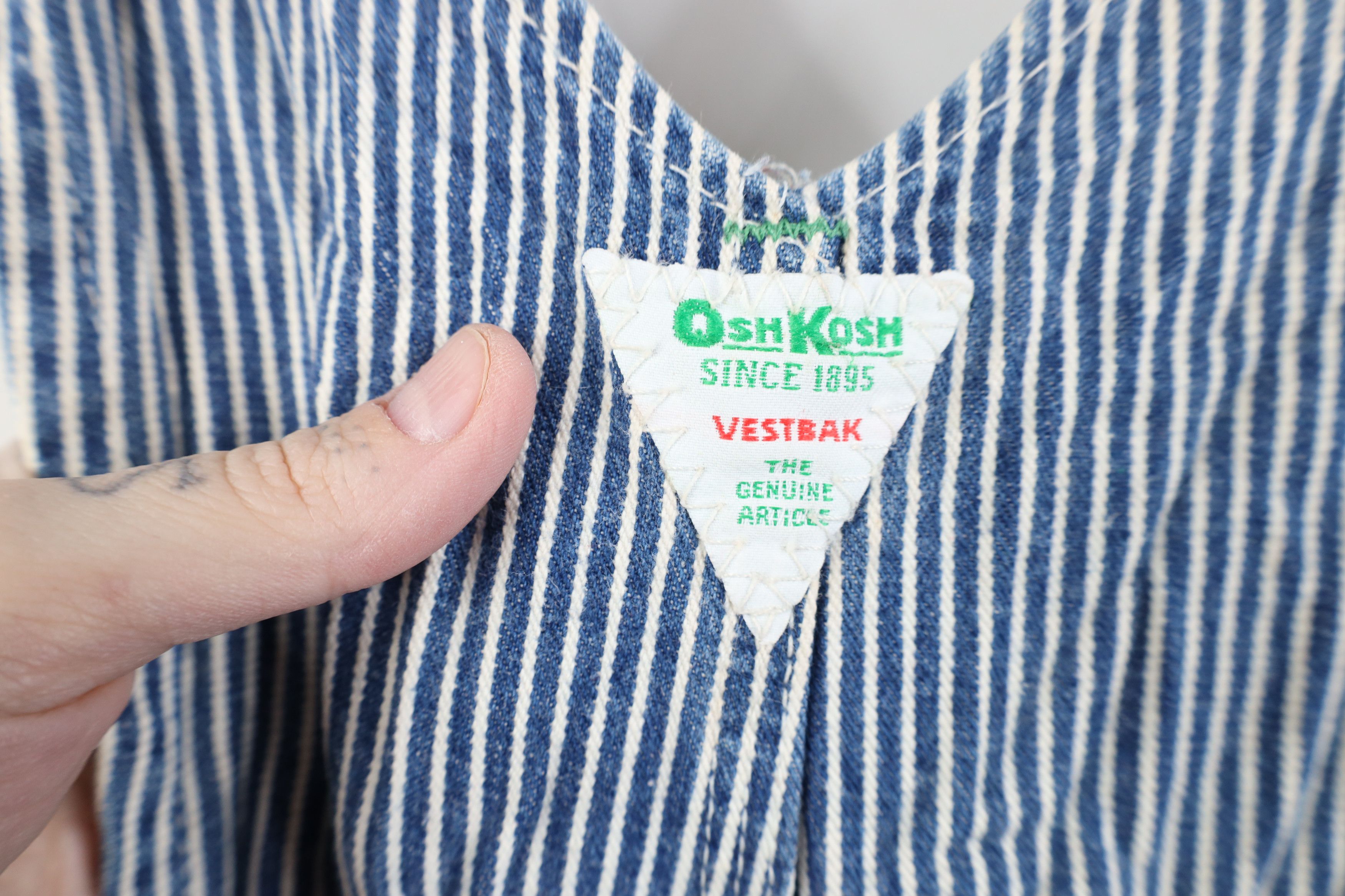 Oshkosh Vintage 70s OshKosh B'Gosh Hickory Striped Overalls Size US 36 / EU 52 - 10 Thumbnail