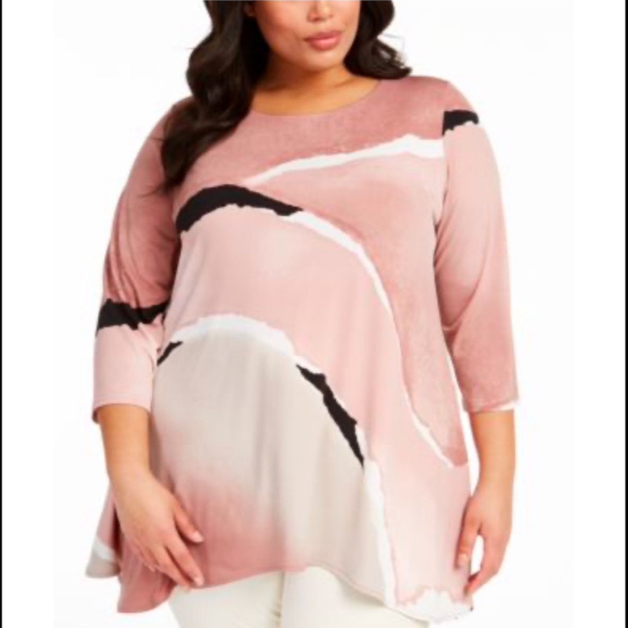 Alfani Alfani Printed Boat-Neck Tunic Top Size Large Size L / US 10 / IT 46 - 1 Thumbnail