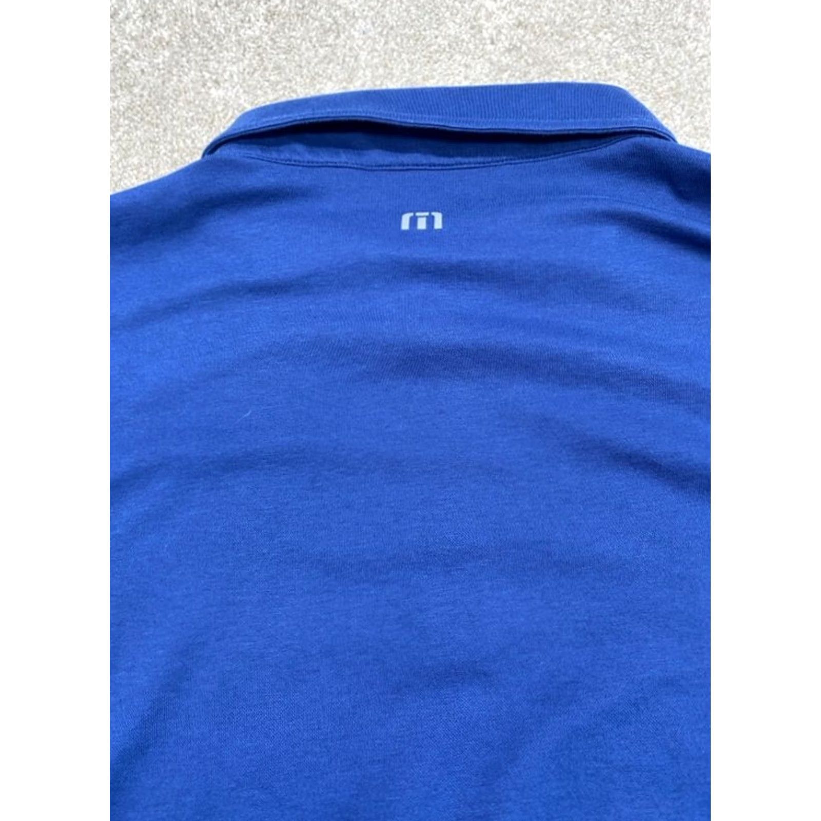 TravisMathew Travis Matthews Polo Shirt Men 2XL Blue Chest Stripe Golf Shirt Short Sleeve Cotton Polyester Knit Polo Men Size US XXL / EU 58 / 5 - 7 Thumbnail