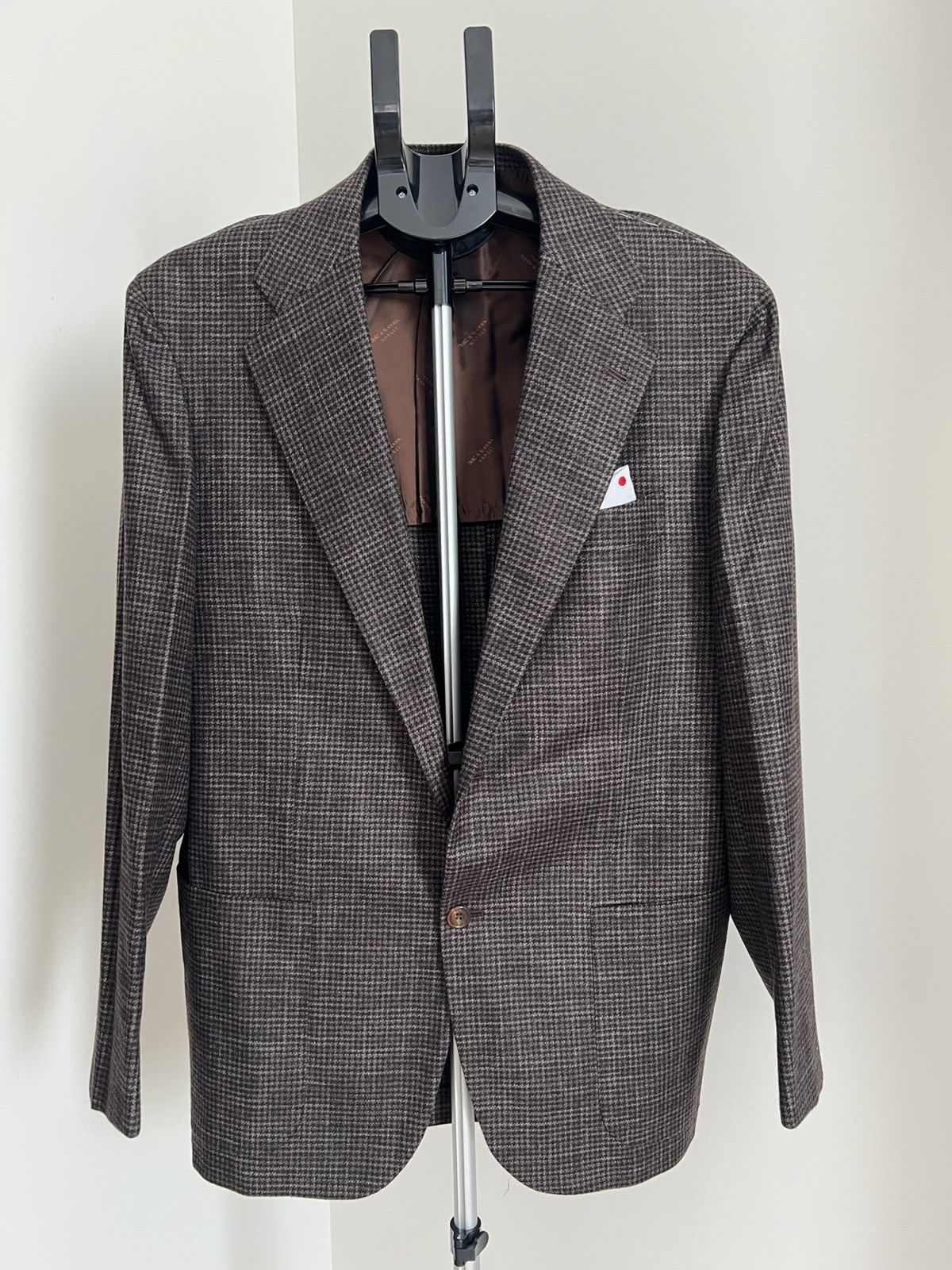 Barneys New York × Kiton Kiton Brown Houndstooth Cashmere Blazer Size 44R US / 54R Size 44R - 1 Thumbnail