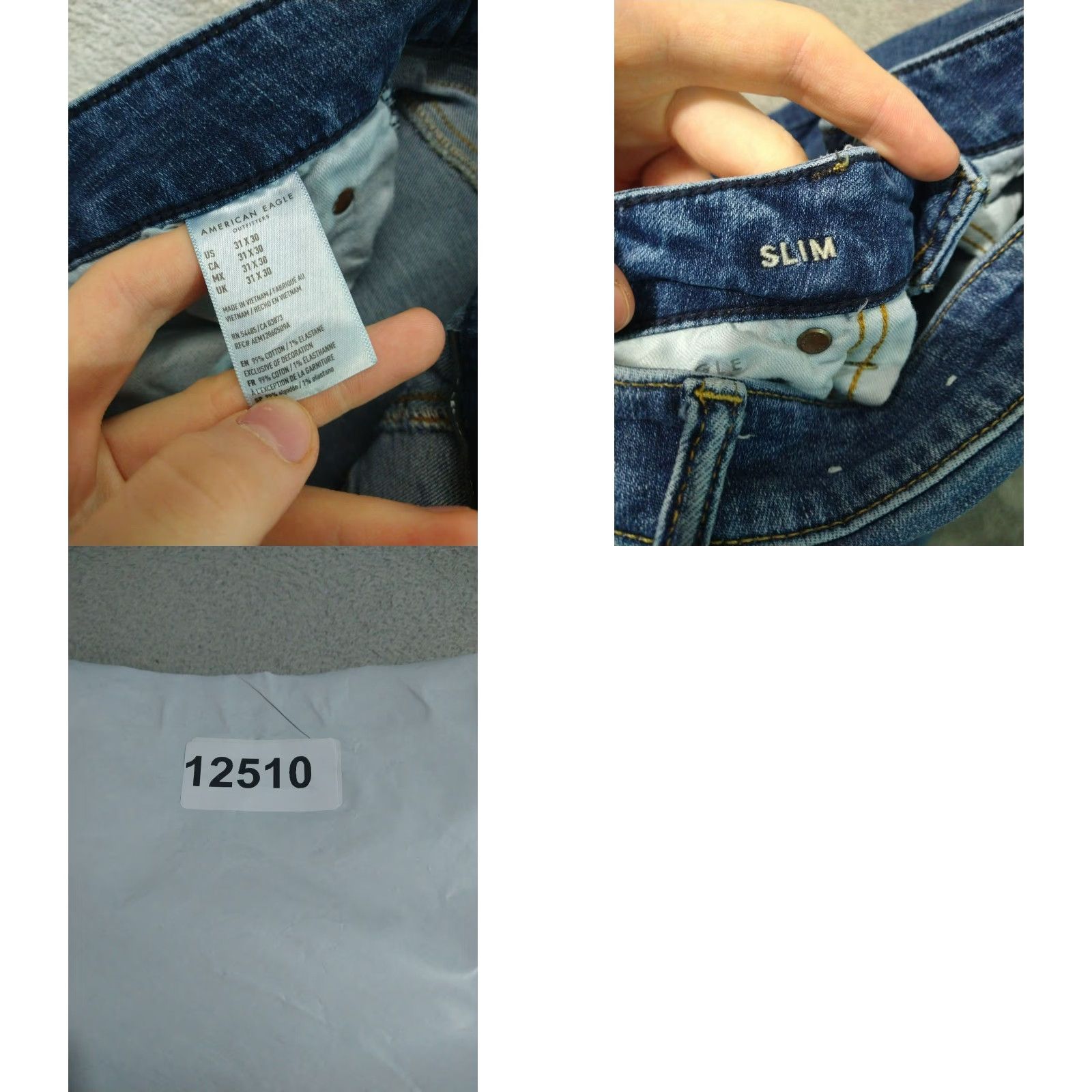 American Eagle Outfitters American Eagle Outfitters Jeans Mens 31x30 Blue Denim Next Level Airflex Slim Distressed Size US 31 - 8 Thumbnail