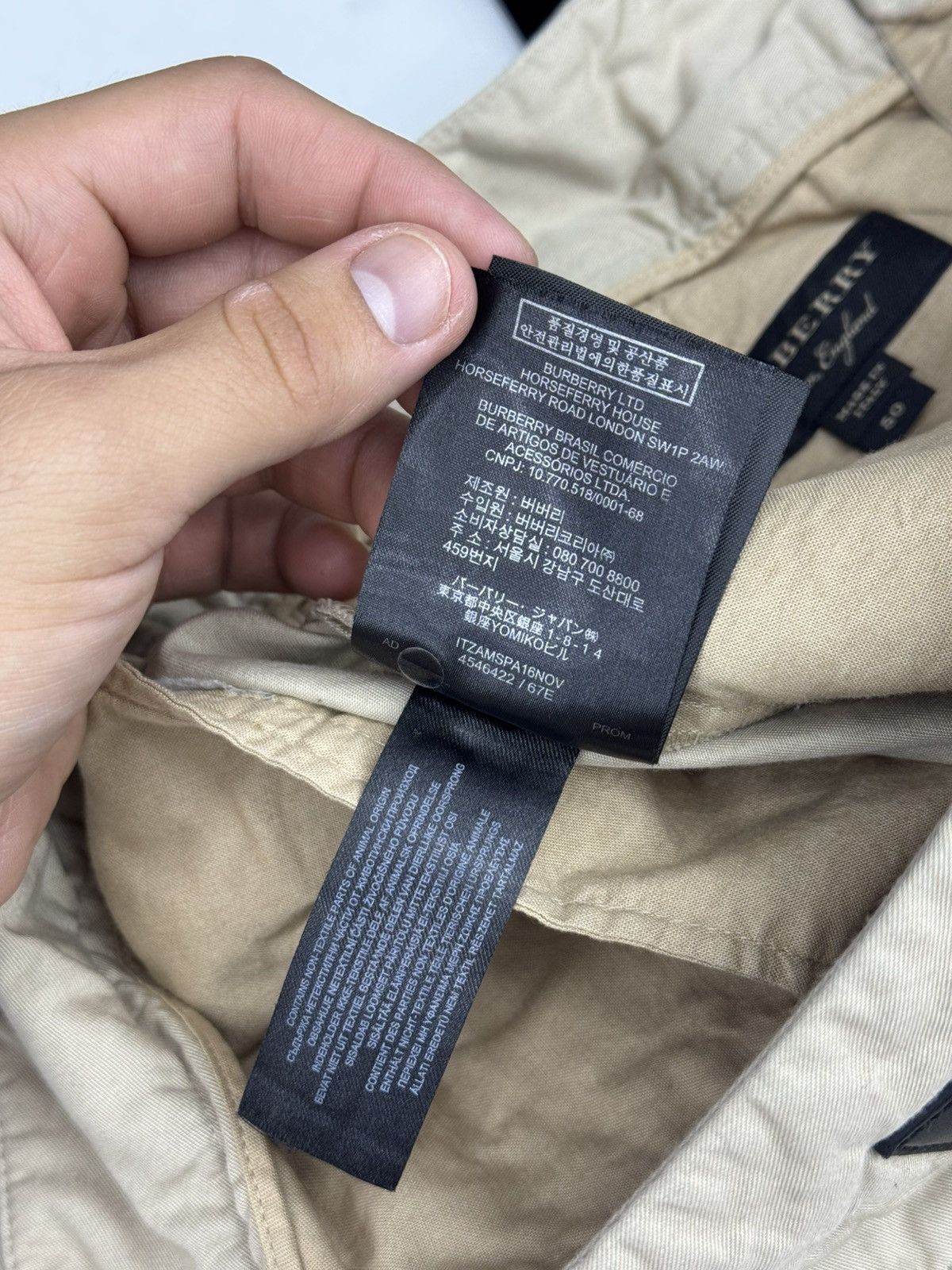 Burberry SS18 Sketch Print Cotton Chino Pants