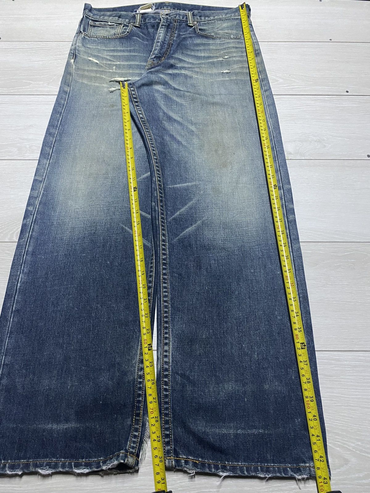 realmad HECTIC Vintage Real Hectic Mud Wash Grunge Distressed Baggy Jeans Size US 35 - 16 Thumbnail