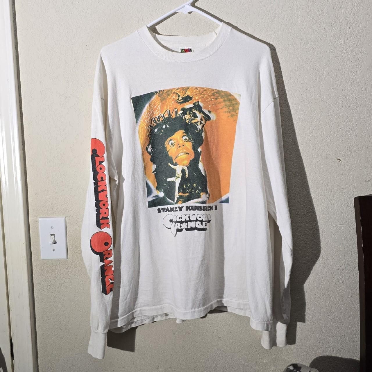 Fruit Of The Loom Vintage 90s A Clockwork Orange Long Sleeve Movie Promo Tee Size US XL / EU 56 / 4 - 1 Thumbnail