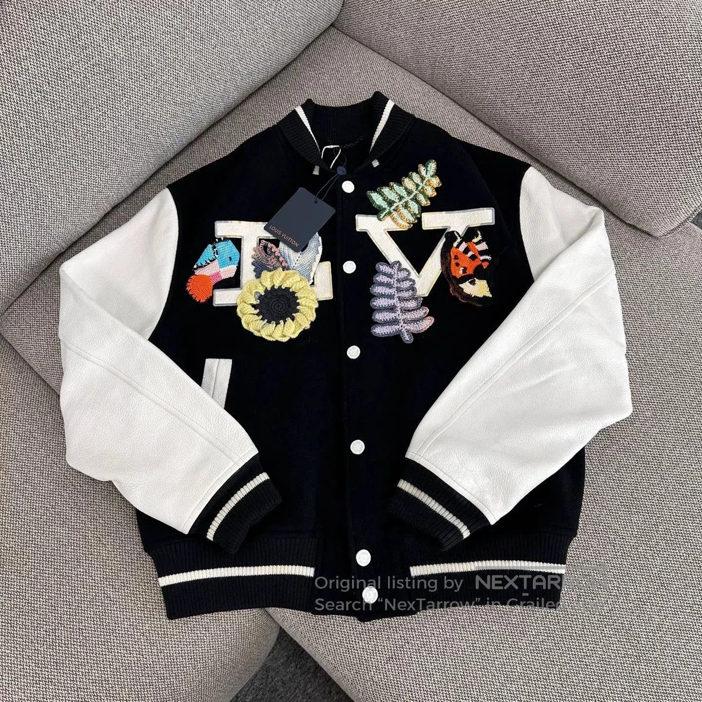 Louis Vuitton Louis Vuitton Black White Embroidered Varsity Jacket. Size US M / EU 48-50 / 2 - 1 Thumbnail