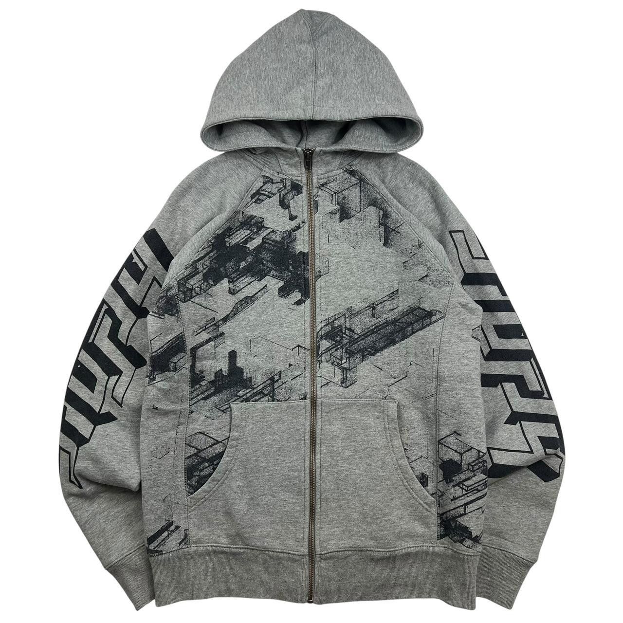 Stussy Stussy World Tour Zip Up Hoodie Grey sz M | Grailed