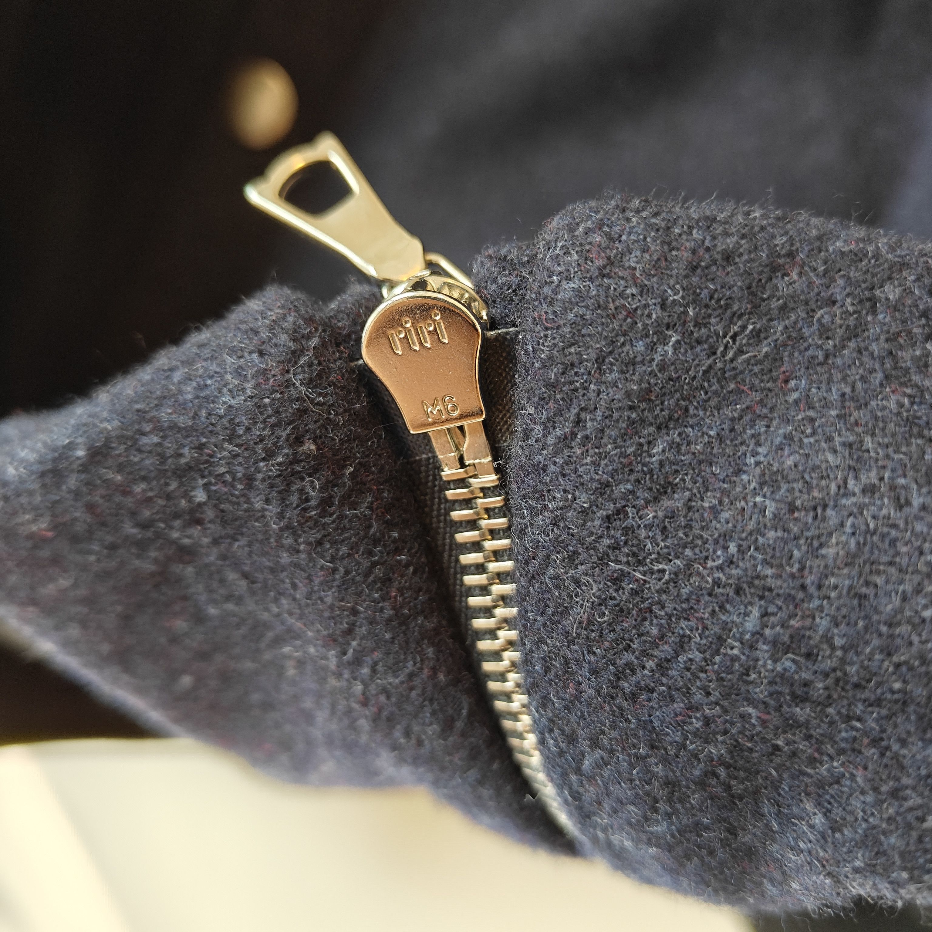 Proper Cloth made in Italy navy flight jacket wool riri zips Size US L / EU 52-54 / 3 - 9 Thumbnail