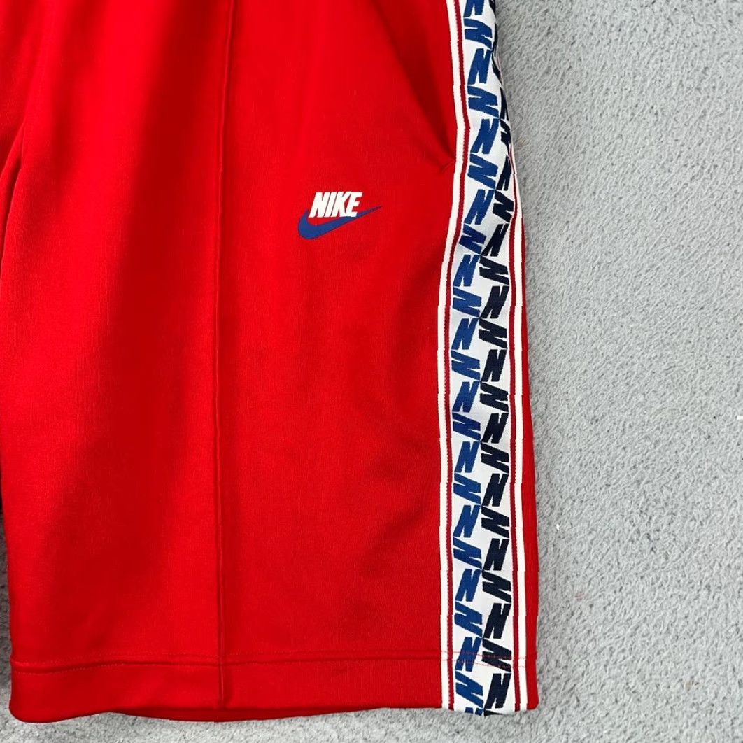 Nike Nike Taped Poly Sweat Shorts Mens XL Red Athletic Pull On Elastic Waist Pockets Size US 36 / EU 52 - 6 Thumbnail