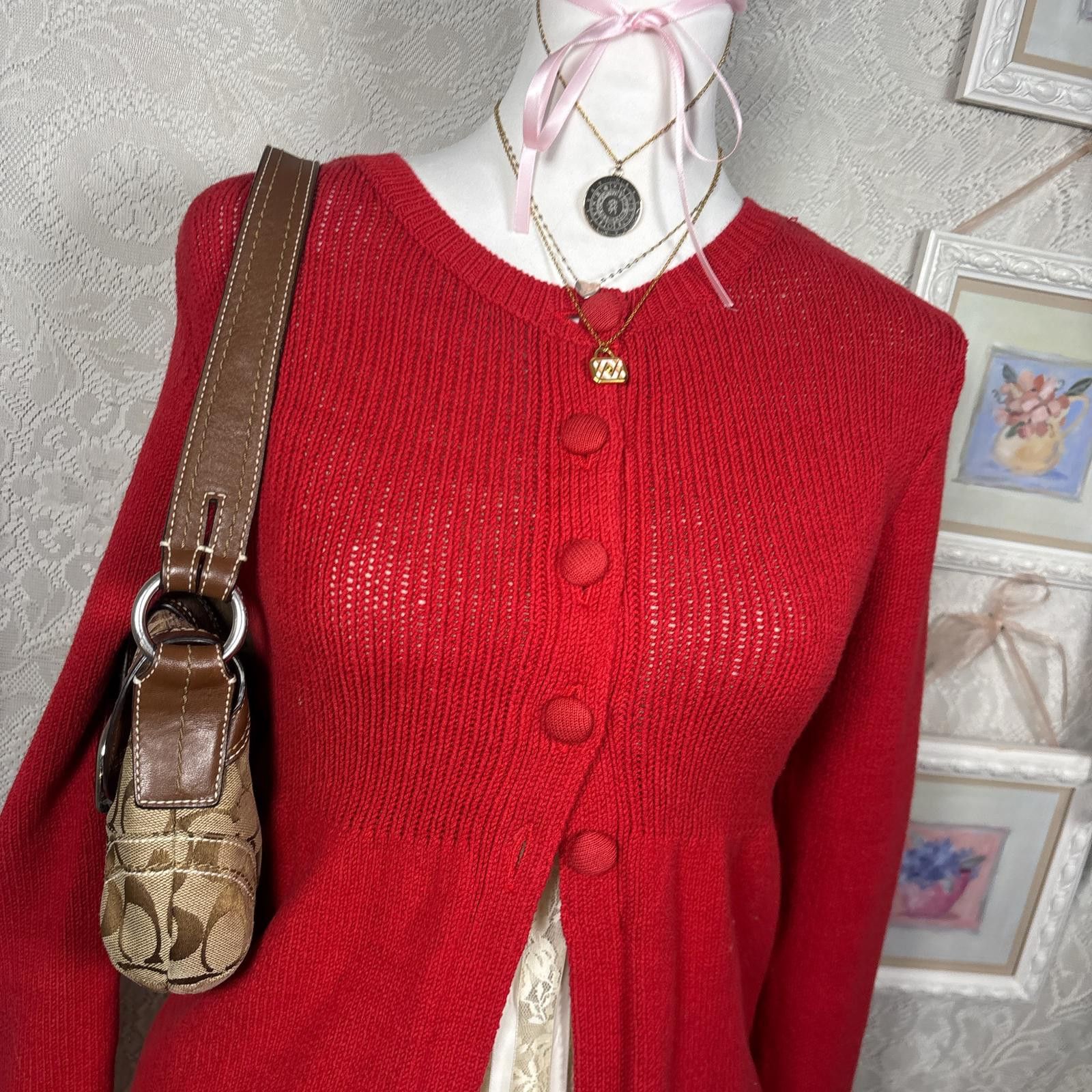 Other vintage red babydoll christmas cardigan sweater Size S / US 4 / IT 40 - 3 Thumbnail