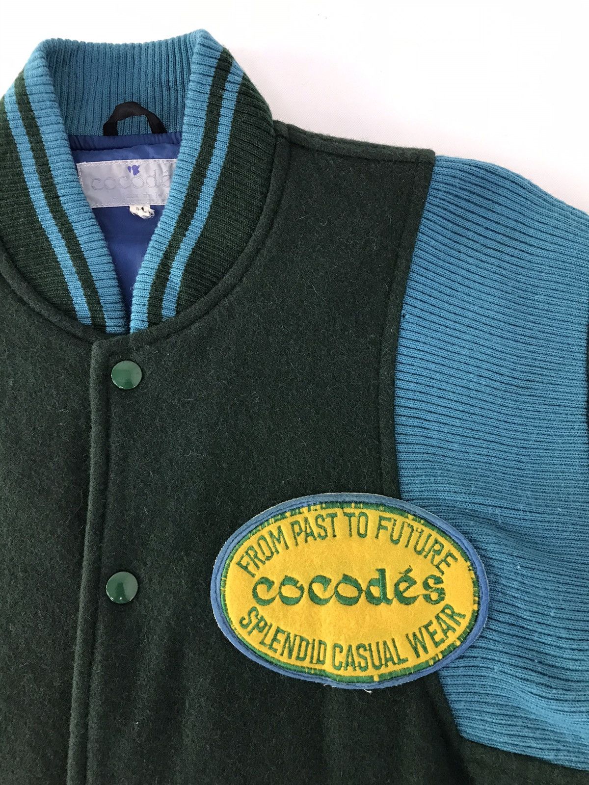 Vintage Vintage Cocodes Varsity Jacket Distressed Green Colour Style Size US M / EU 48-50 / 2 - 4 Thumbnail