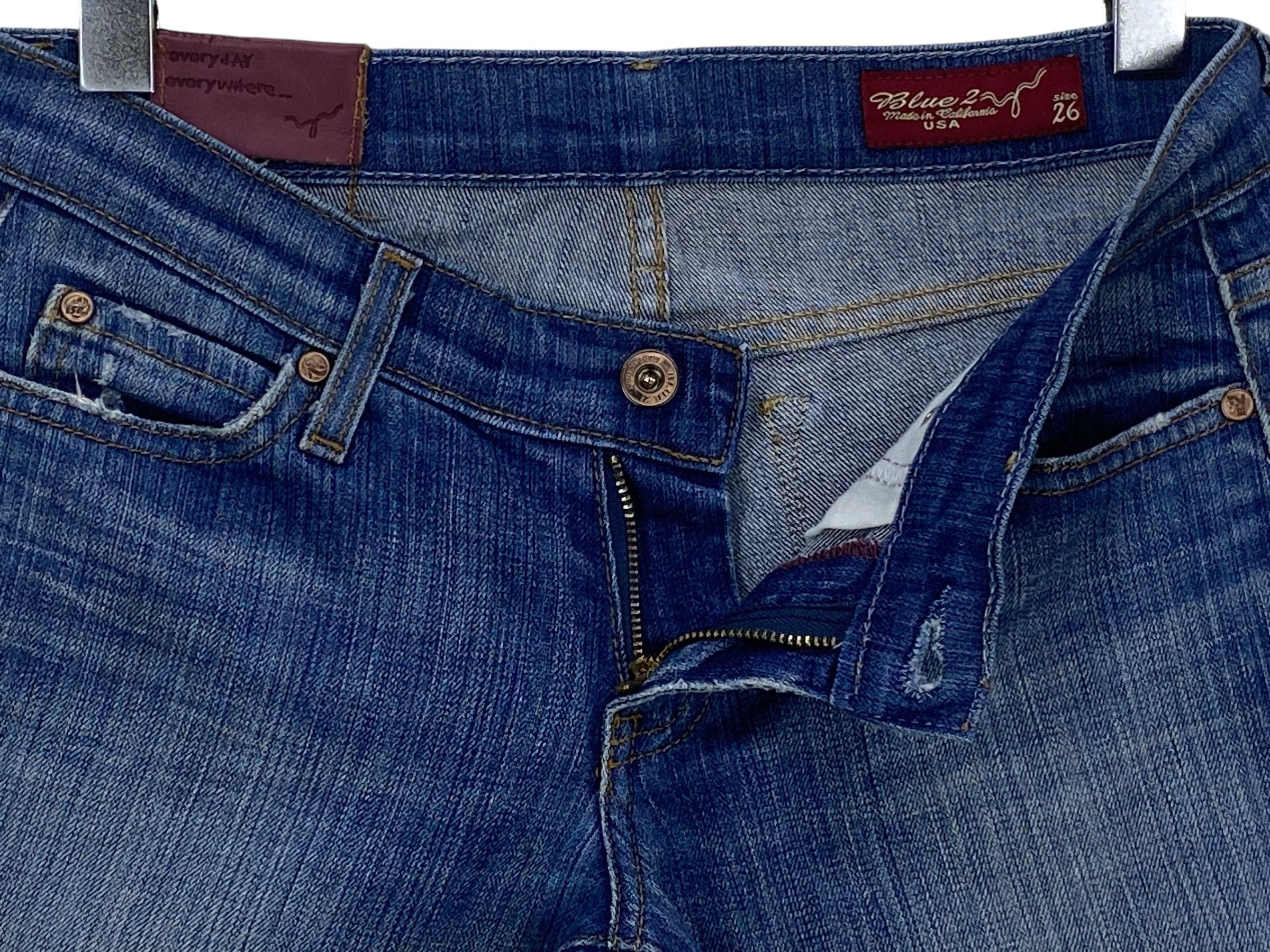 Japanese Brand Blue 2 Flare Jeans Made in USA Size 26" / US 2 / IT 38 - 7 Thumbnail