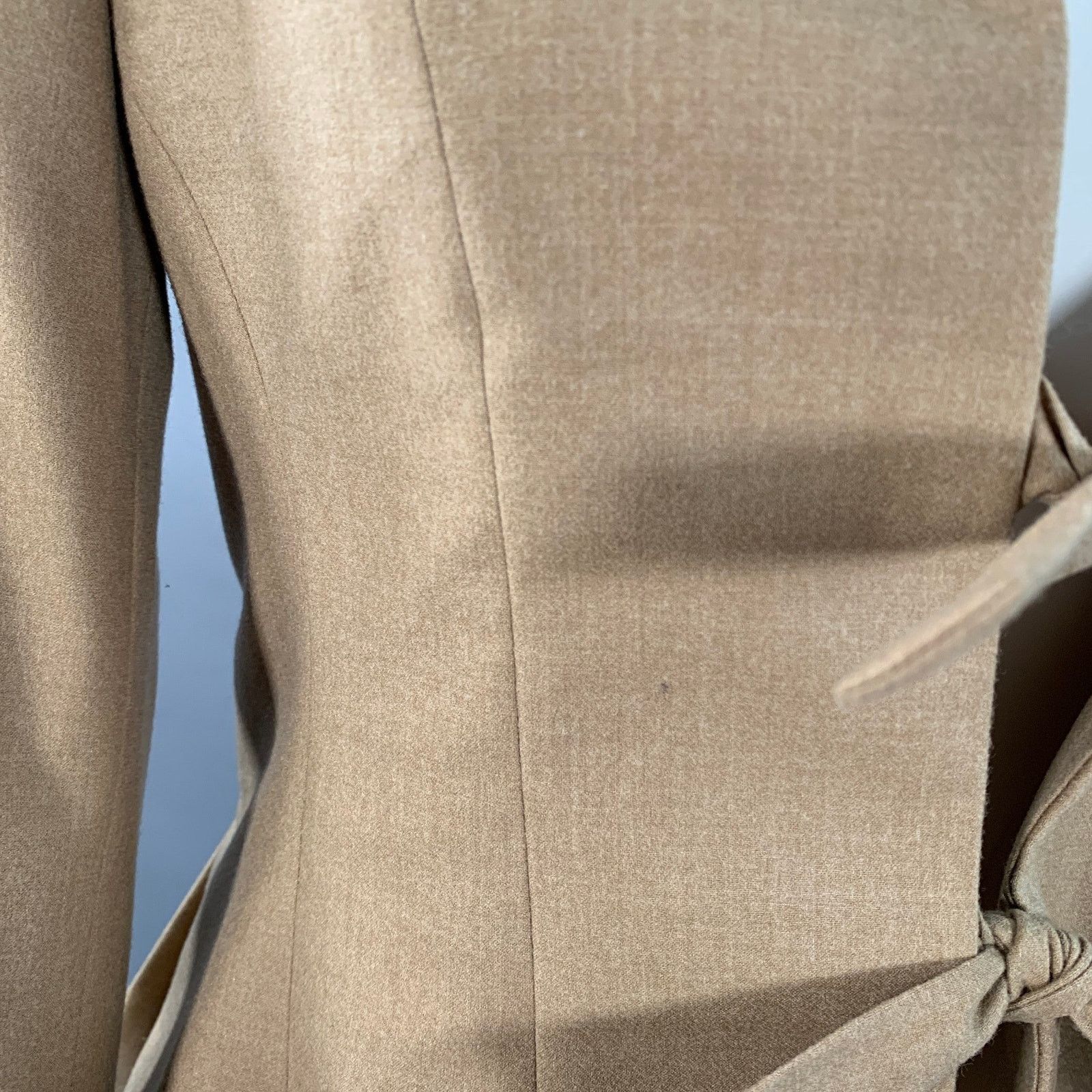 Other PAUW Beige Wool Shawl Lapel Tie Closure Jacket Blazer Size XS / US 0-2 / IT 36-38 - 5 Thumbnail