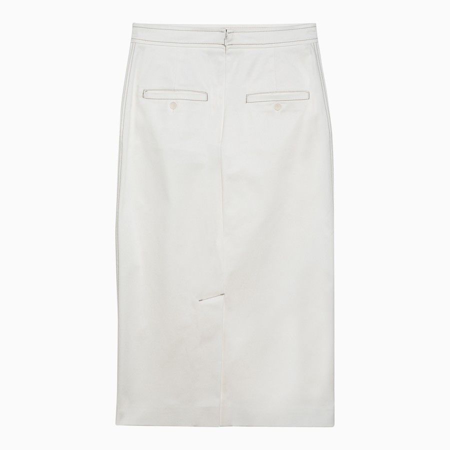Max Mara o1d2blof0824 Midi Skirt in White Size 28" / US 6 / IT 42 - 2 Thumbnail