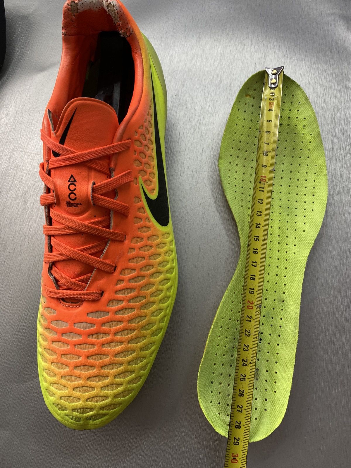 Nike Nike Magista Opus FG Elite Crimson Citrus Soccer Cleats Size US 12 / EU 45 - 9 Thumbnail