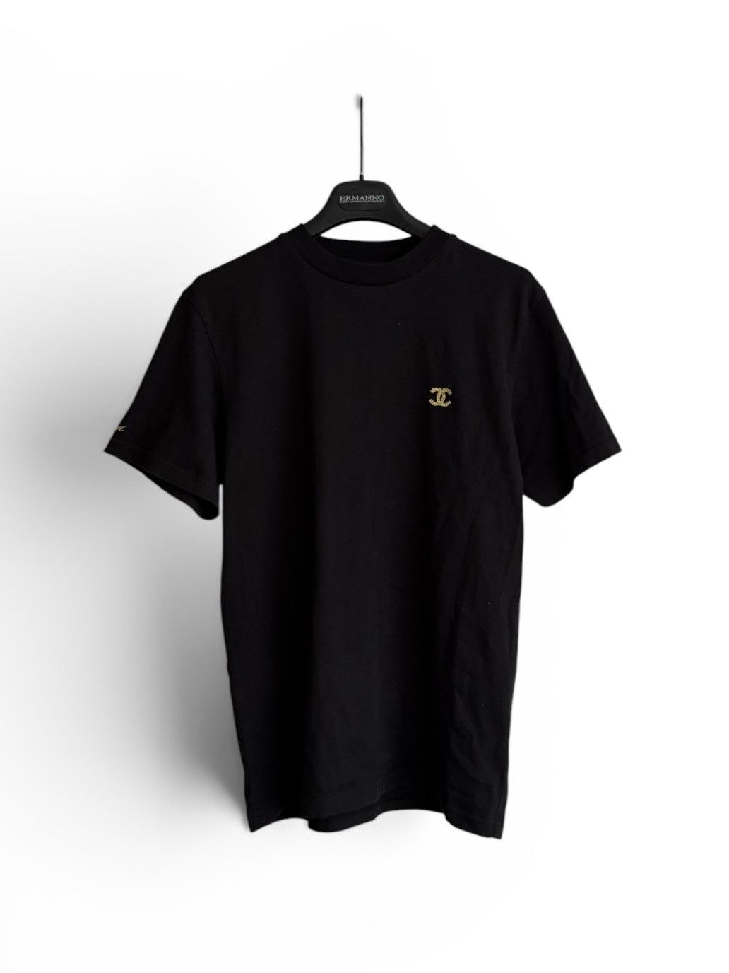 Chanel Chanel White & Black CC Logo Embroidered T-Shirt | Grailed