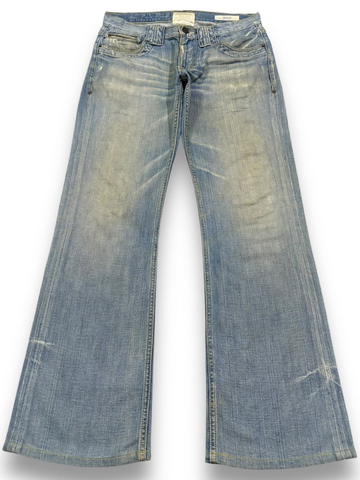 Tornado Mart Vintage Taverniti Sacha Mud Wash Flare Distressed Jeans Size US 32 / EU 48 - 1 Thumbnail