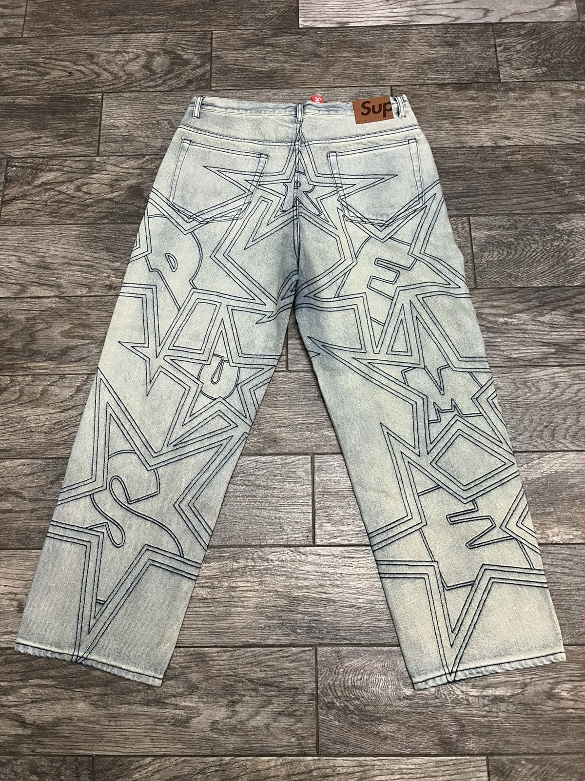 Supreme Stars Topstitch Baggy Jean Indigo Men's - SS25 - US