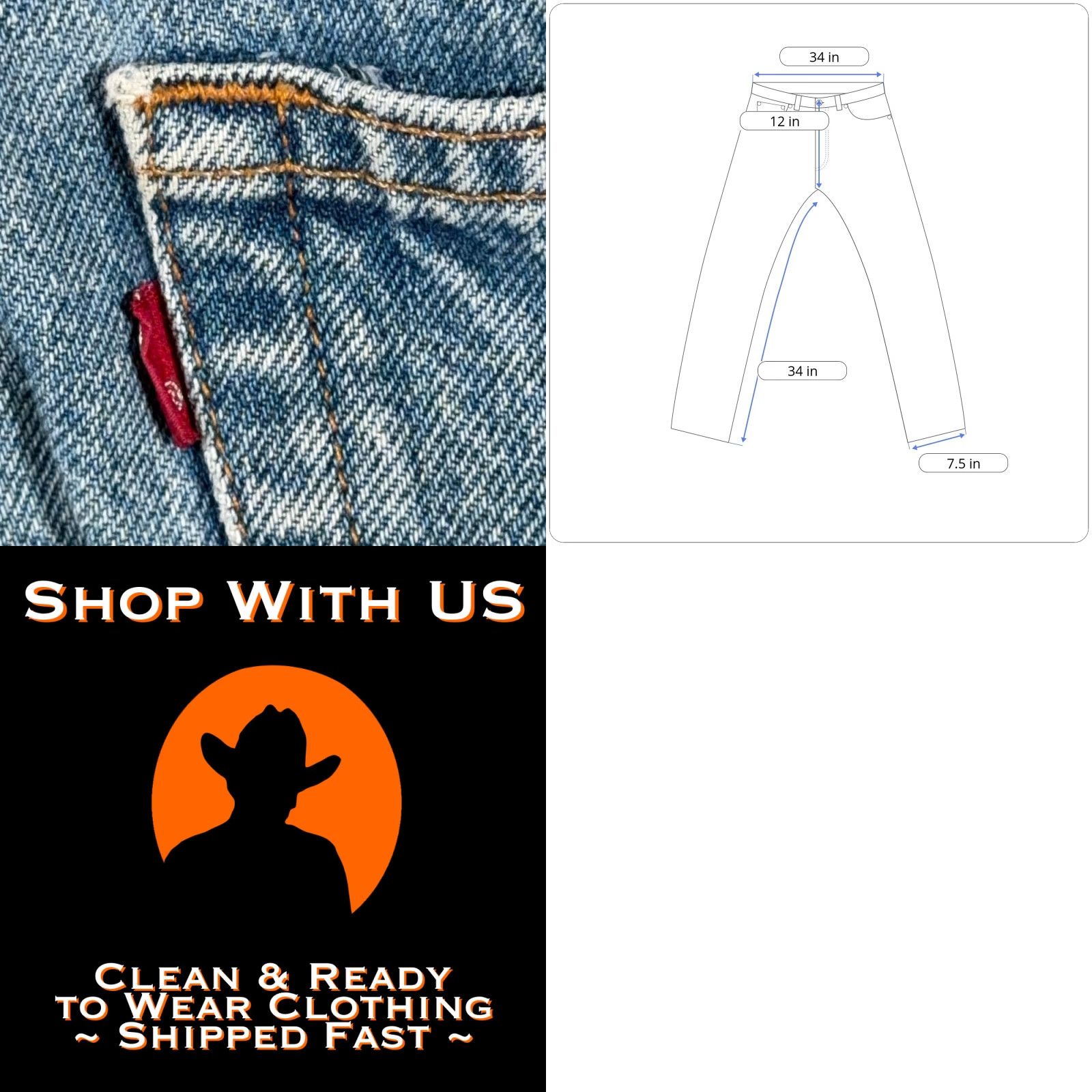 Levi's VINTAGE Levi's 505 Jeans Mens 34 X 34 Blue Regular Straight Light Wash USA 90s Mens Size US 34 / EU 50 - 8 Thumbnail