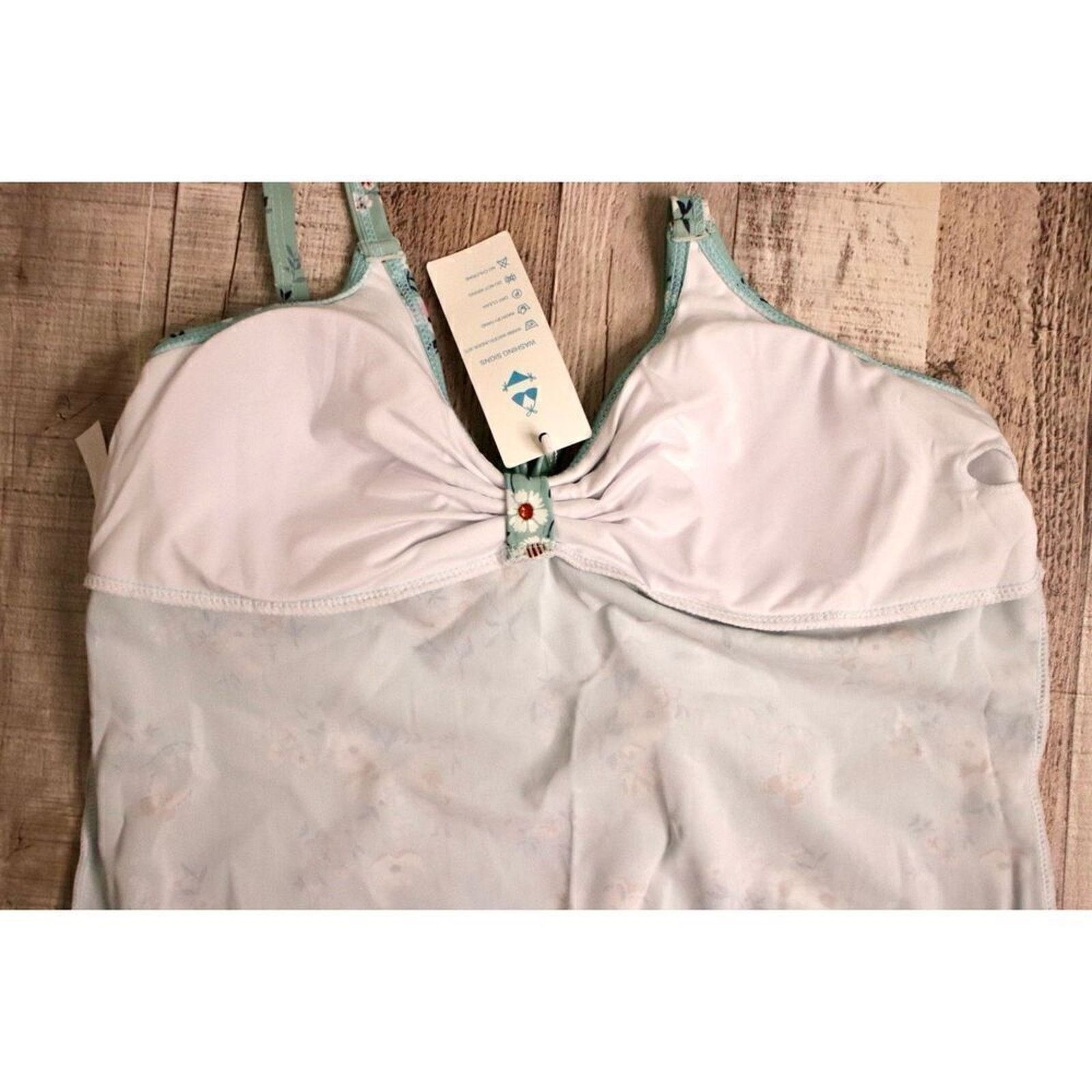 Other Beachsissi Blue Floral Padded Tankini Swim Top LARGE NWT Size ONE SIZE - 5 Thumbnail