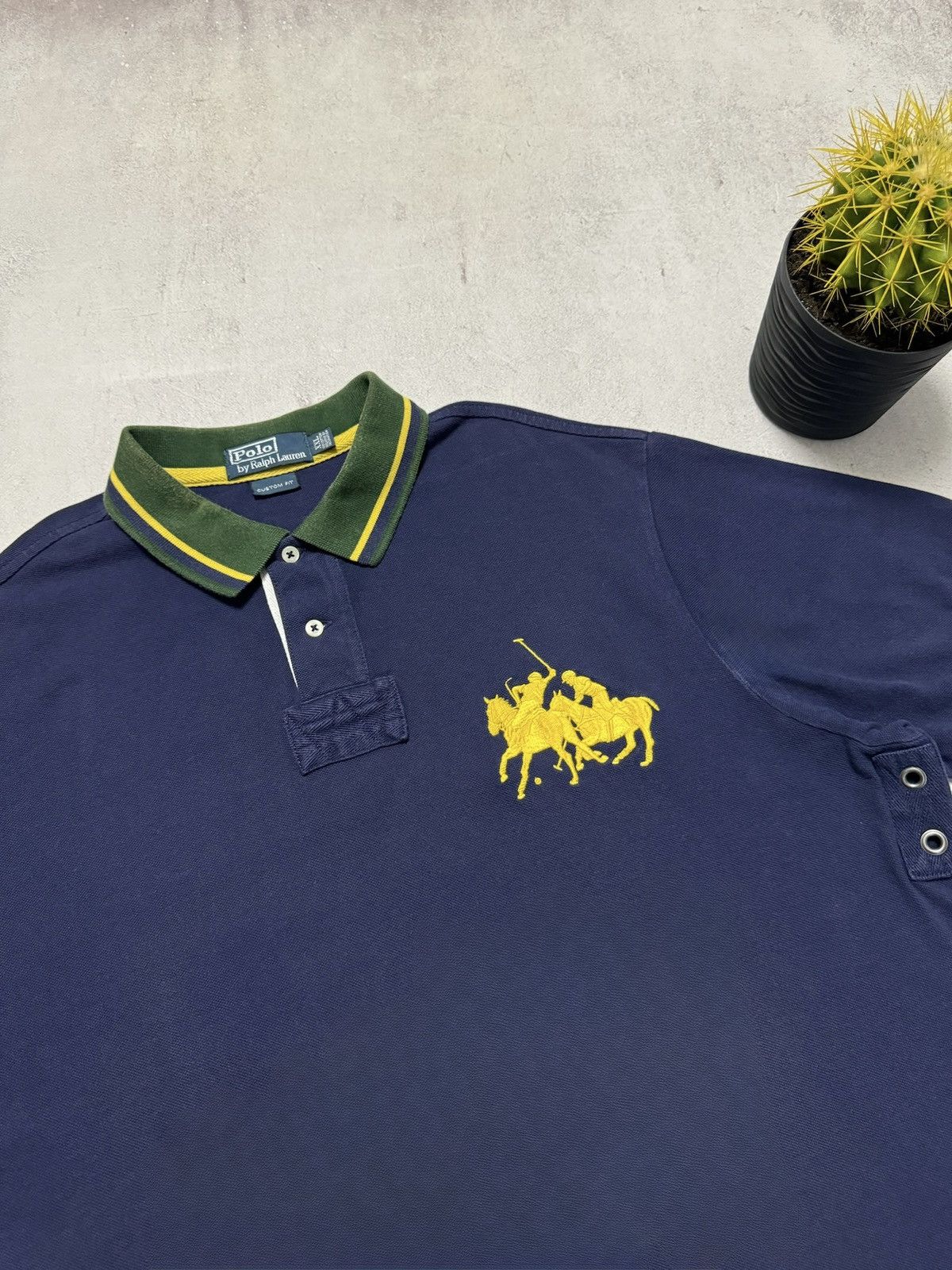Vintage Vintage Polo Ralph Lauren Polo T Shirt Rugby Big Pony Baggy Size US XXL / EU 58 / 5 - 3 Thumbnail