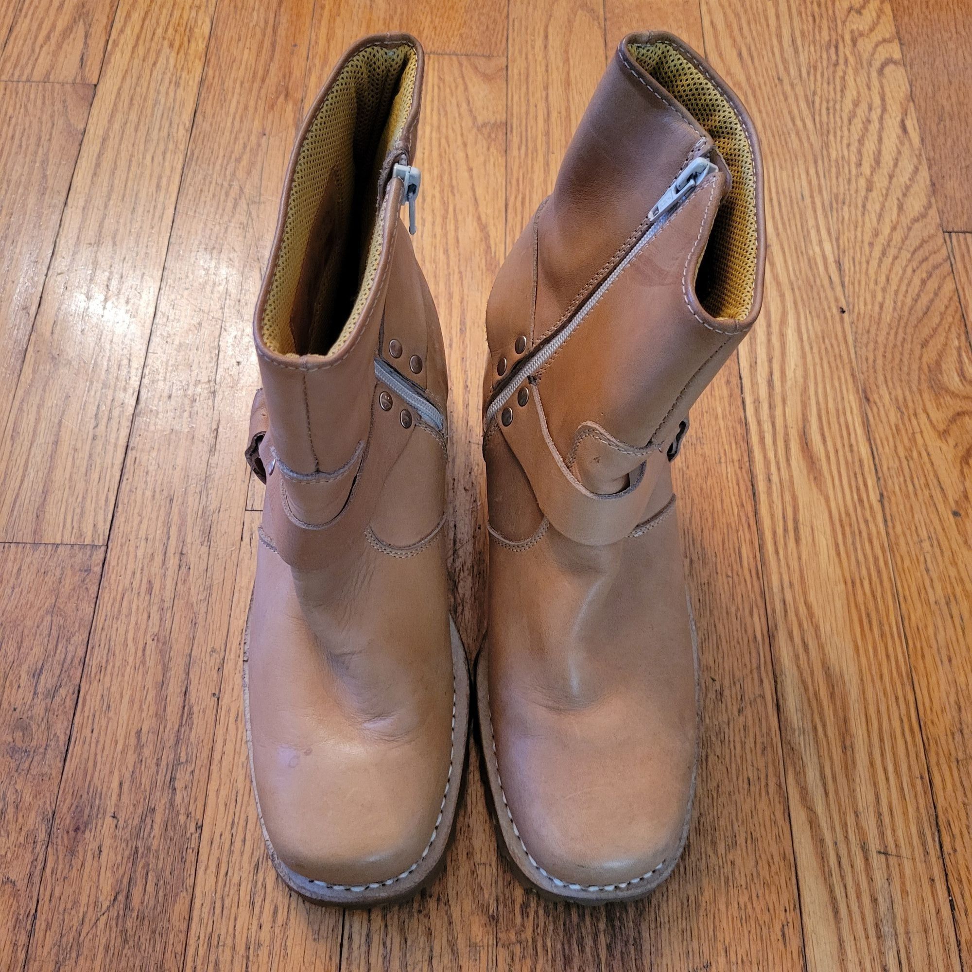 Durango Vintage Durango Harness Moto Boots Tan Leather 6M Brazil Bik Size US 6 / IT 36 - 2 Thumbnail