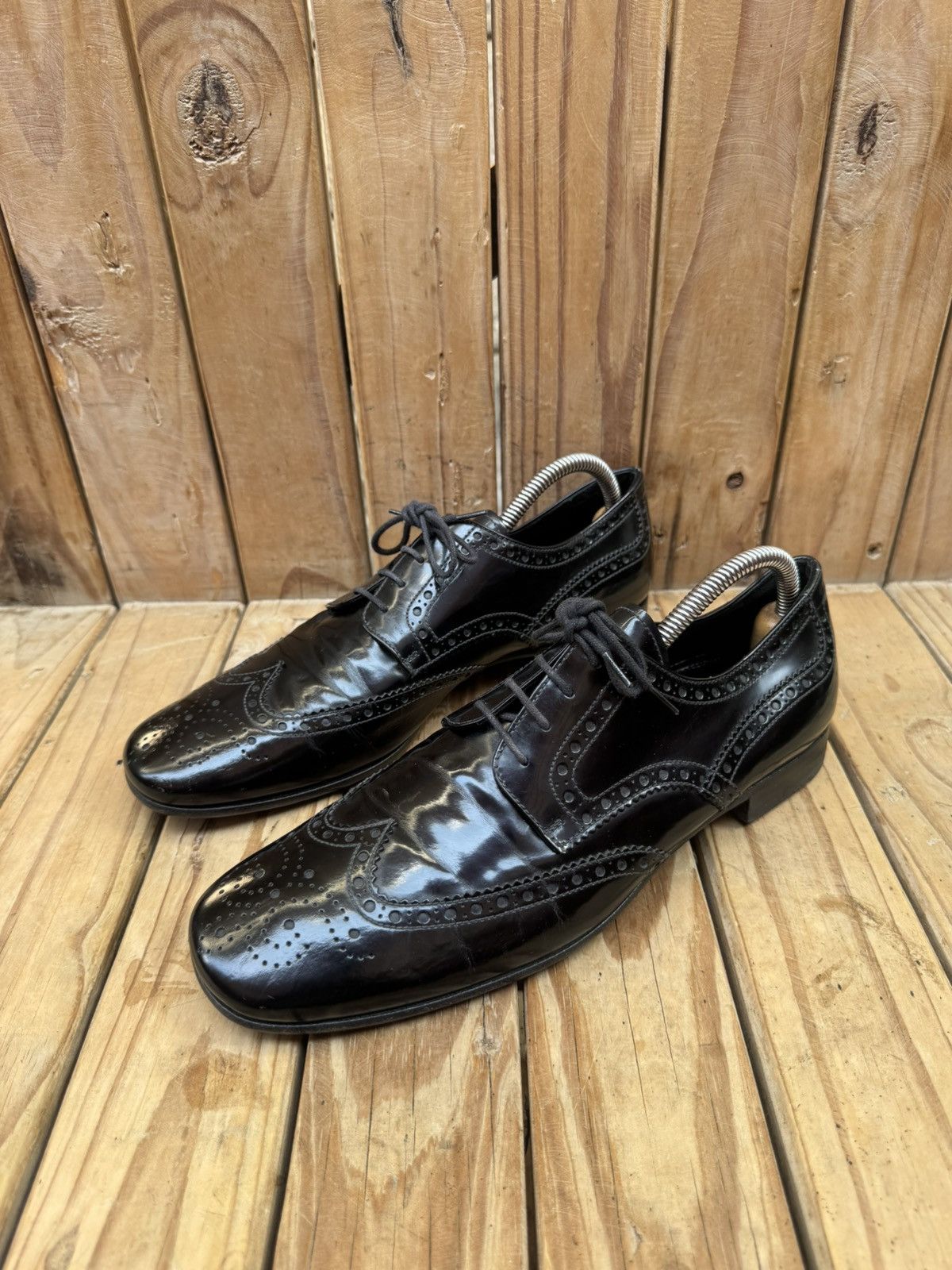 Prada Prada brogue wingtip perforated Men’s dress shoes UK 7 US 8 Size US 8 / EU 41 - 3 Thumbnail